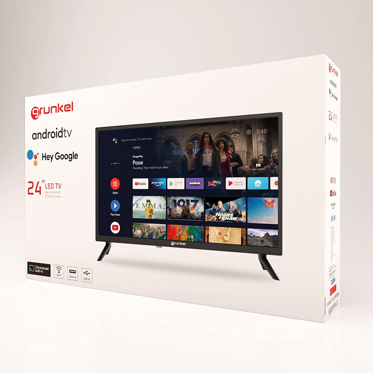 Grunkel - Televisor de 50 Pulgadas LED-502GOO Smart TV con Google  Chromecast con Pantalla de Panel 4K Ultra HD, Wi-Fi y Smart TV. Bajo Consumo  y Auto-Apagado 50 Pulgadas Modelo 2022 
