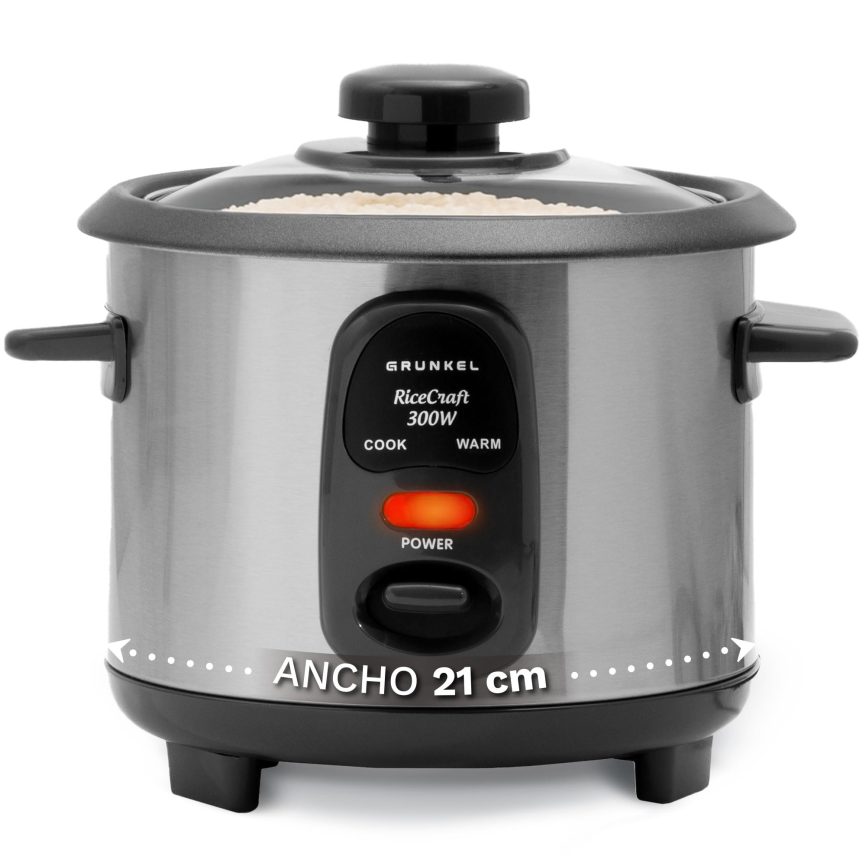GRUNKEL Arrocera RC-06L 0,6L | 300W, Mantener Calor y Recubrimiento Antiadherente