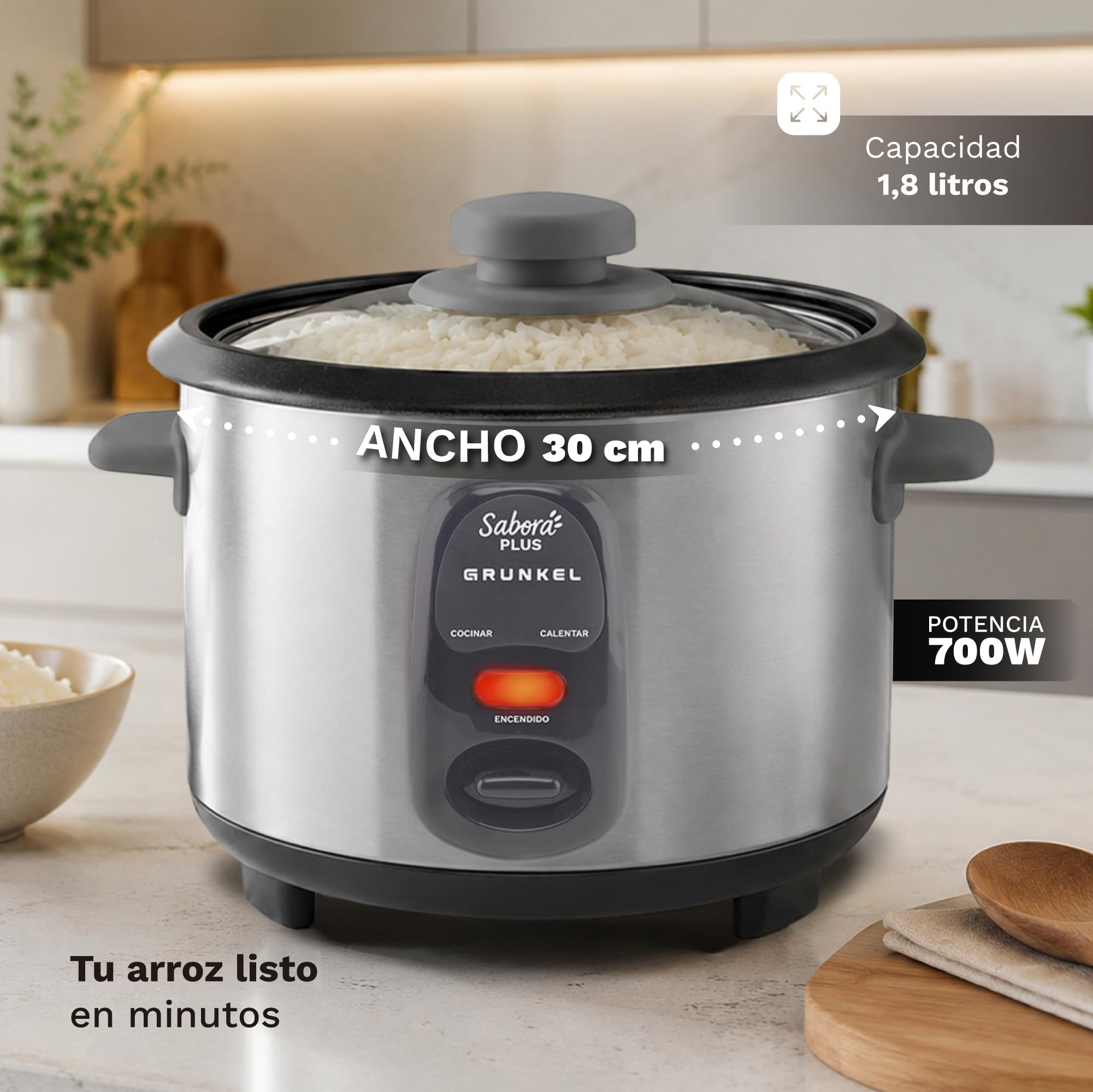 GRUNKEL Arrocera eléctrica RC-18L 1,8L 700W - imagen 3