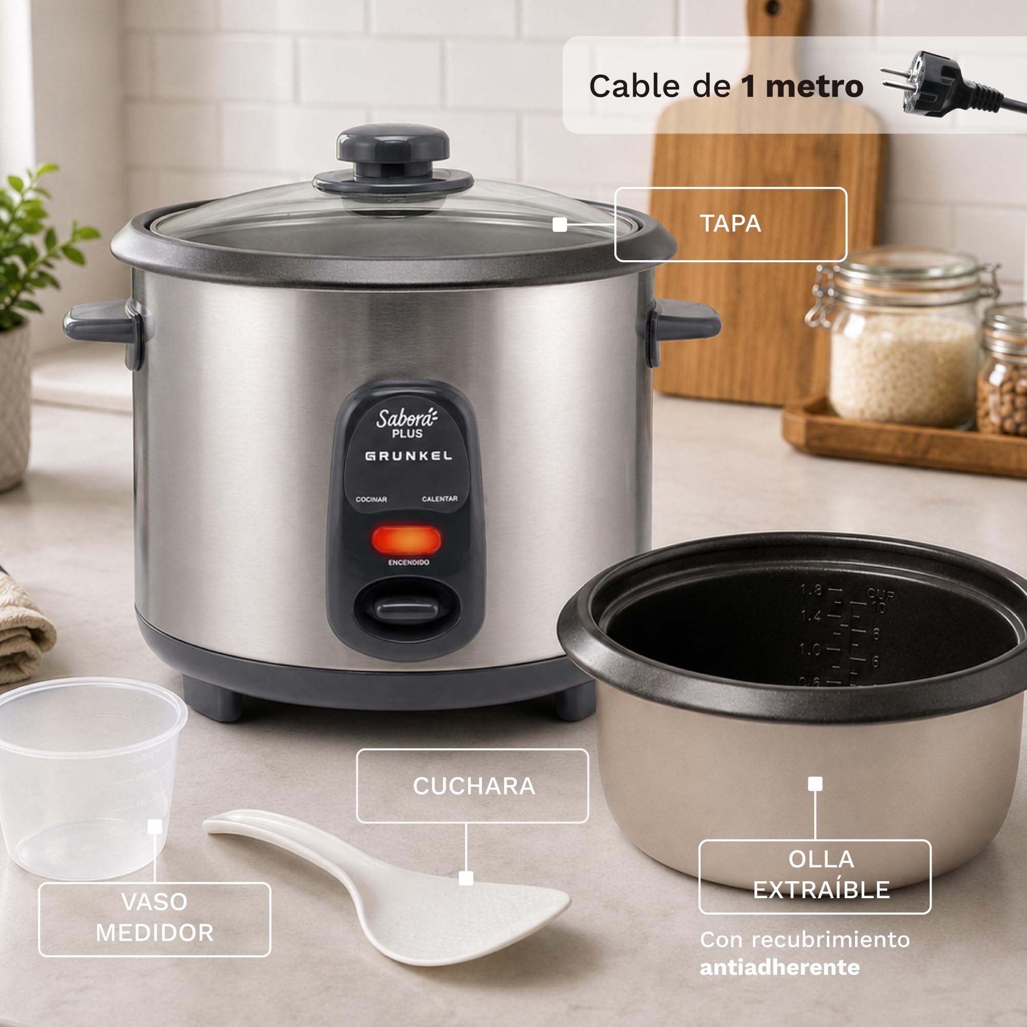 GRUNKEL Arrocera eléctrica RC-18L 1,8L 700W - imagen 6