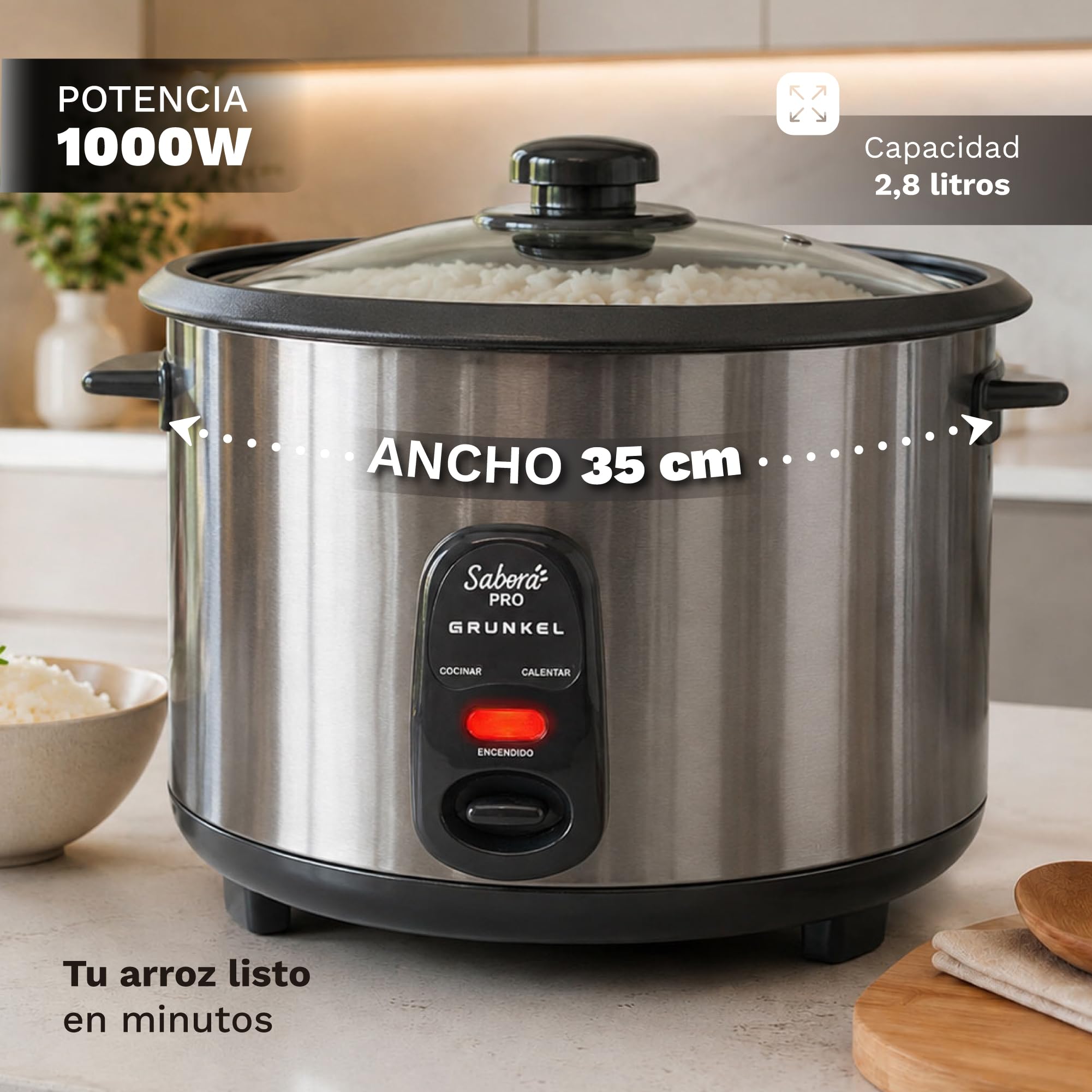 GRUNKEL Arrocera eléctrica RC-28L 2,8L 1000W - imagen 3