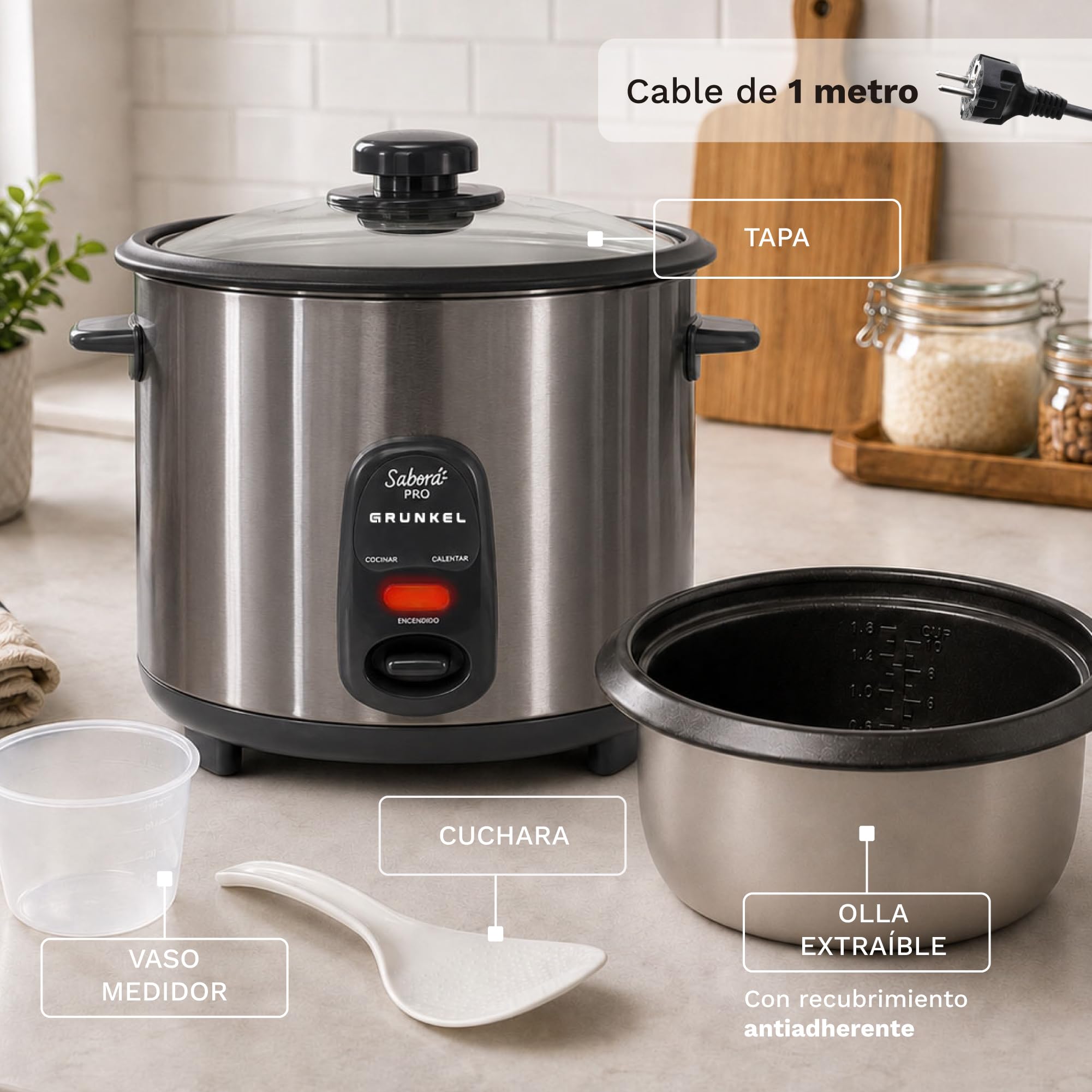 GRUNKEL Arrocera eléctrica RC-28L 2,8L 1000W - imagen 6