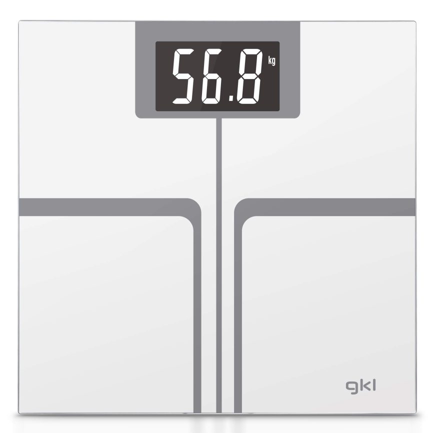 GRUNKEL Báscula digital FITMAXWHITE – Sensores de alta precisión – Blanca