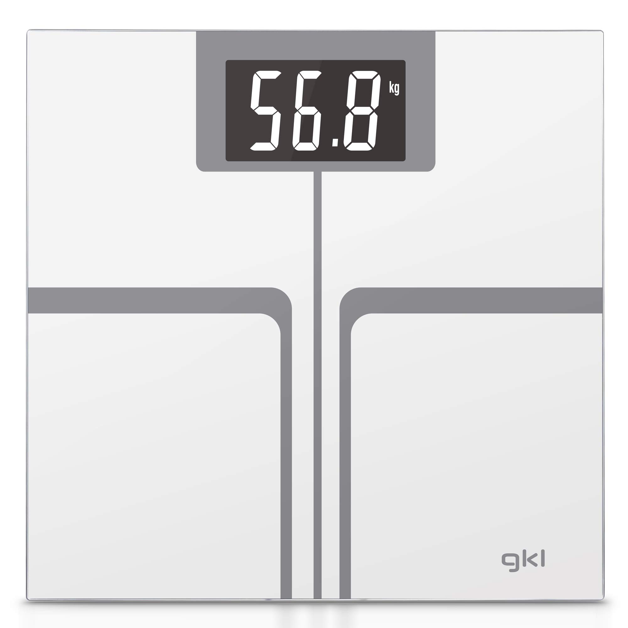 GRUNKEL Báscula digital FITMAXWHITE – Sensores de alta precisión – Blanca