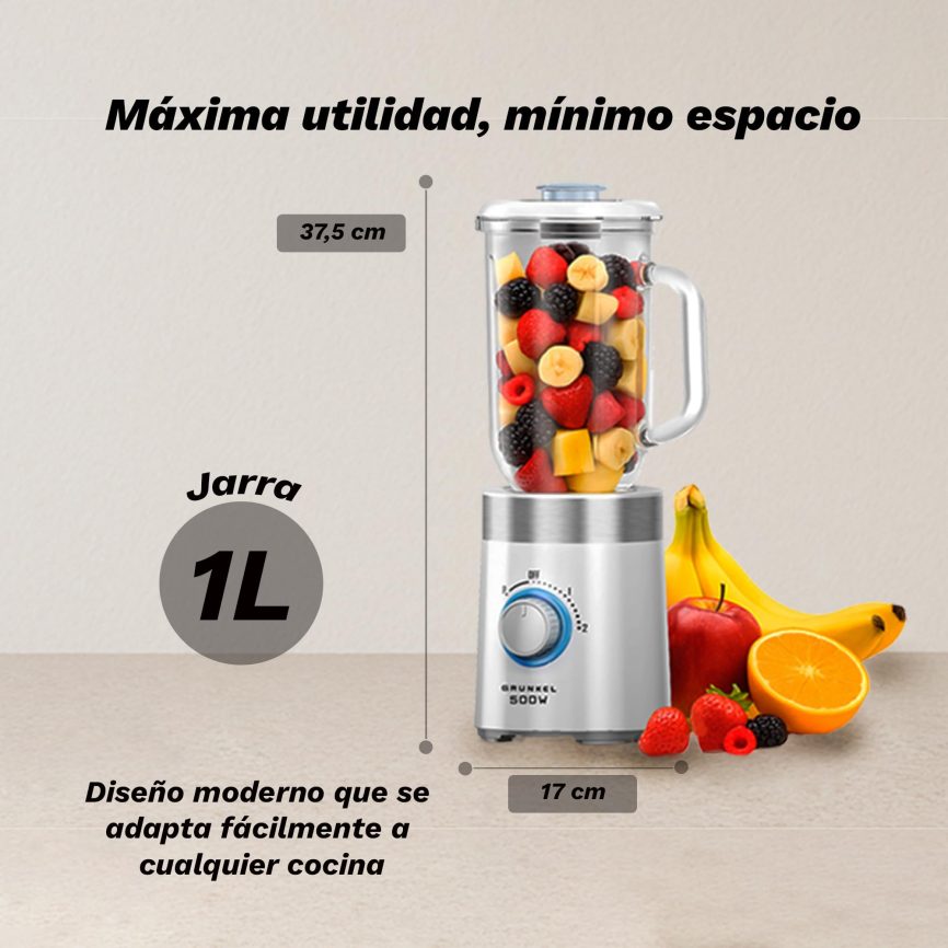 GRUNKEL Batidora de vaso BT-PRACTICA500 – Con 500W y Jarra de 1L - imagen 2