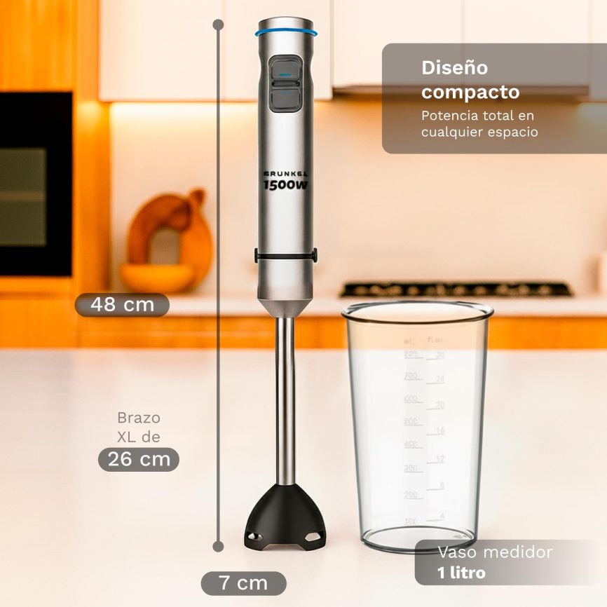 GRUNKEL Batidora de mano BM-1500SET – Función Turbo – 1500W – Incluye accesorios - imagen 2