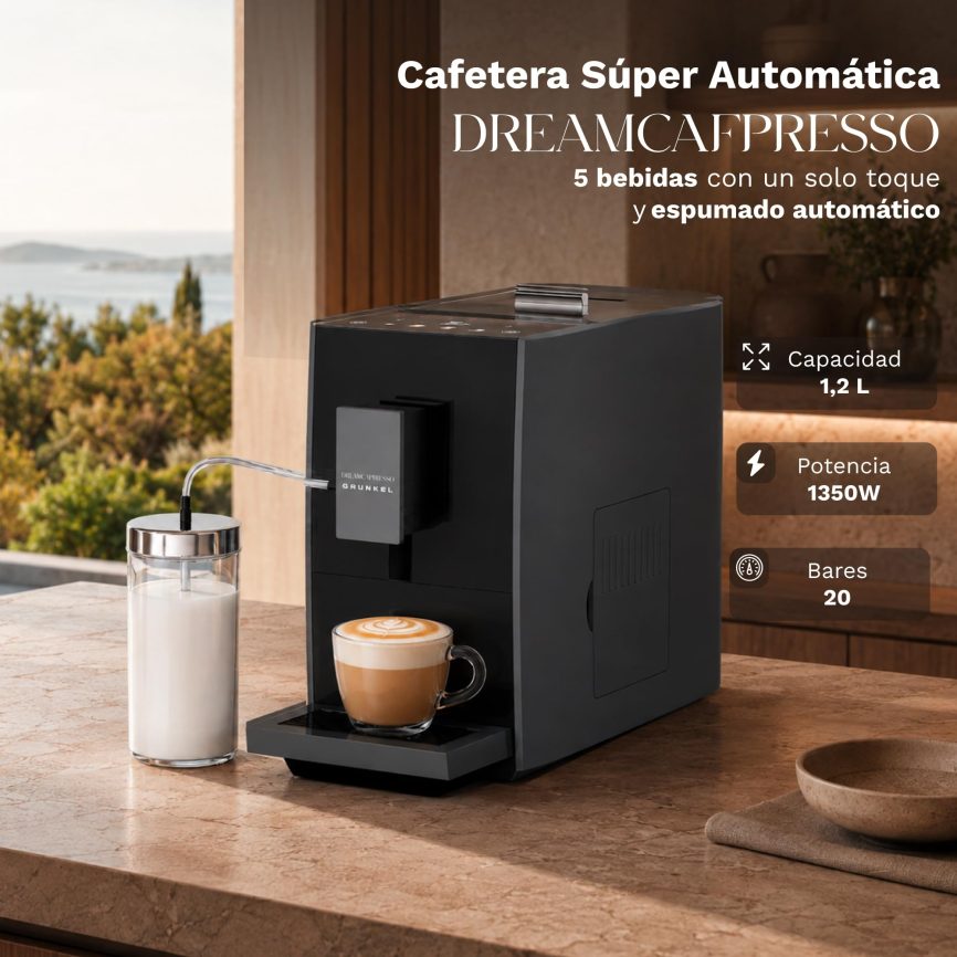 GRUNKEL Cafetera superautomática espresso 20 bar DREAMCAFPRESSO - imagen 2