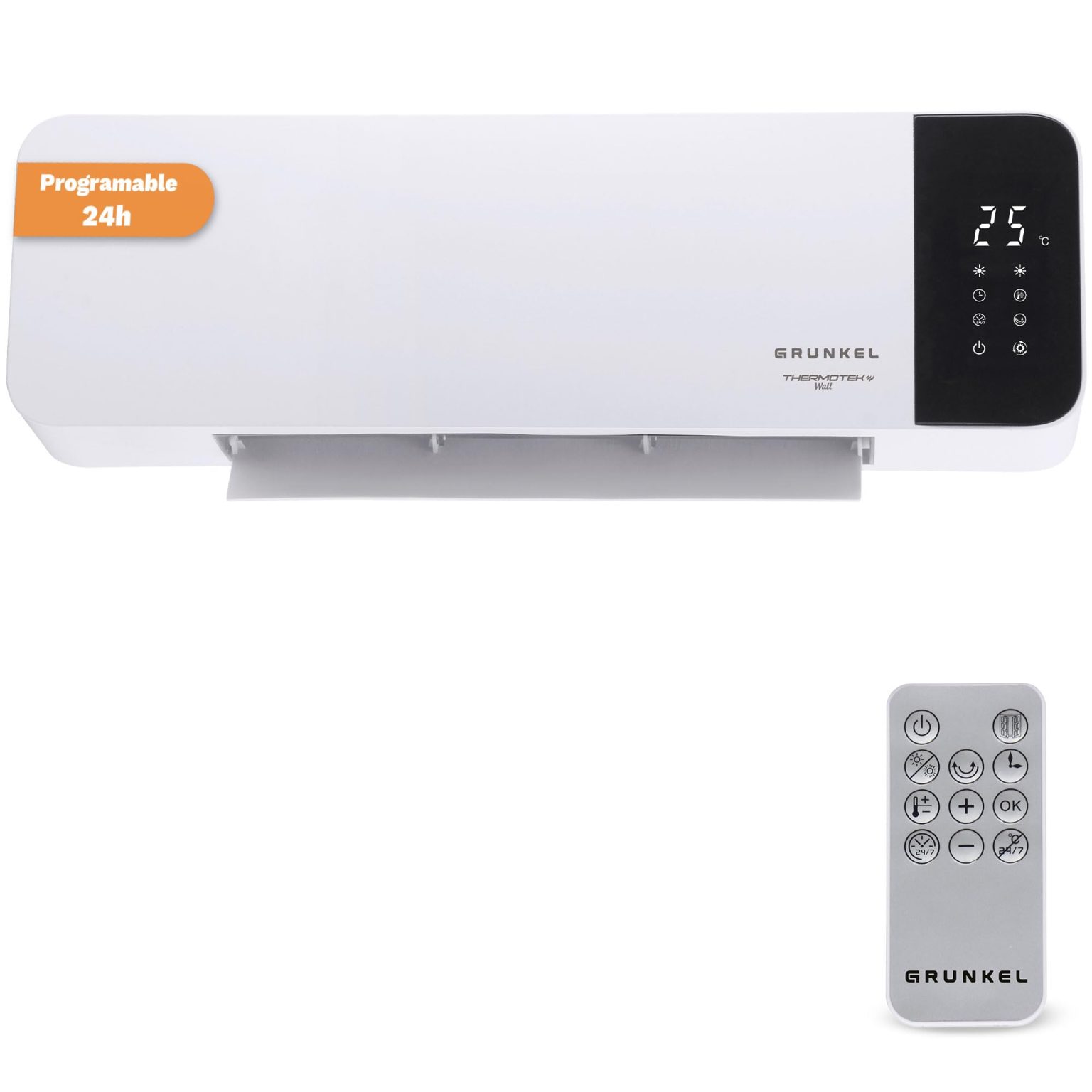 GRUNKEL Calefactor Cerámico de Pared CF-2000WALL 2000W | Mando y Temporizador 8H
