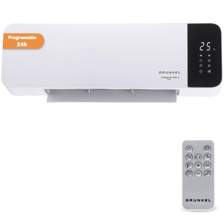 GRUNKEL Calefactor Cerámico de Pared CF-2000WALL 2000W | Mando y Temporizador 8H