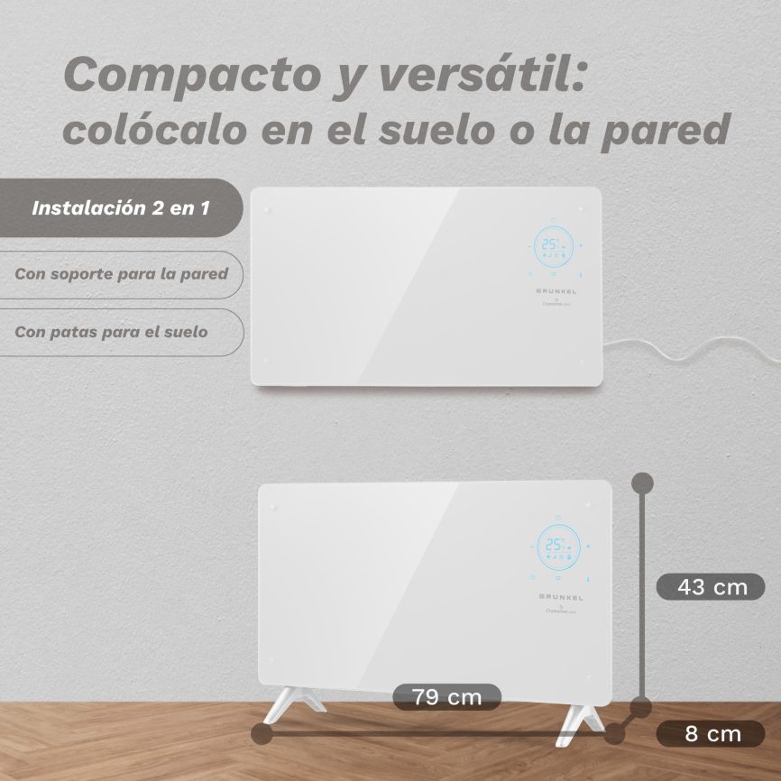 GRUNKEL Emisor Térmico Digital GP-2000CT 2000W | WiFi, App y Panel de Cristal - imagen 2