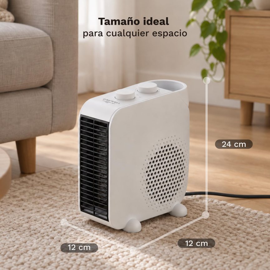 GRUNKEL Calefactor CF-2000DUAL 2000W con Termostato, Ventilador y Doble Posición - imagen 2