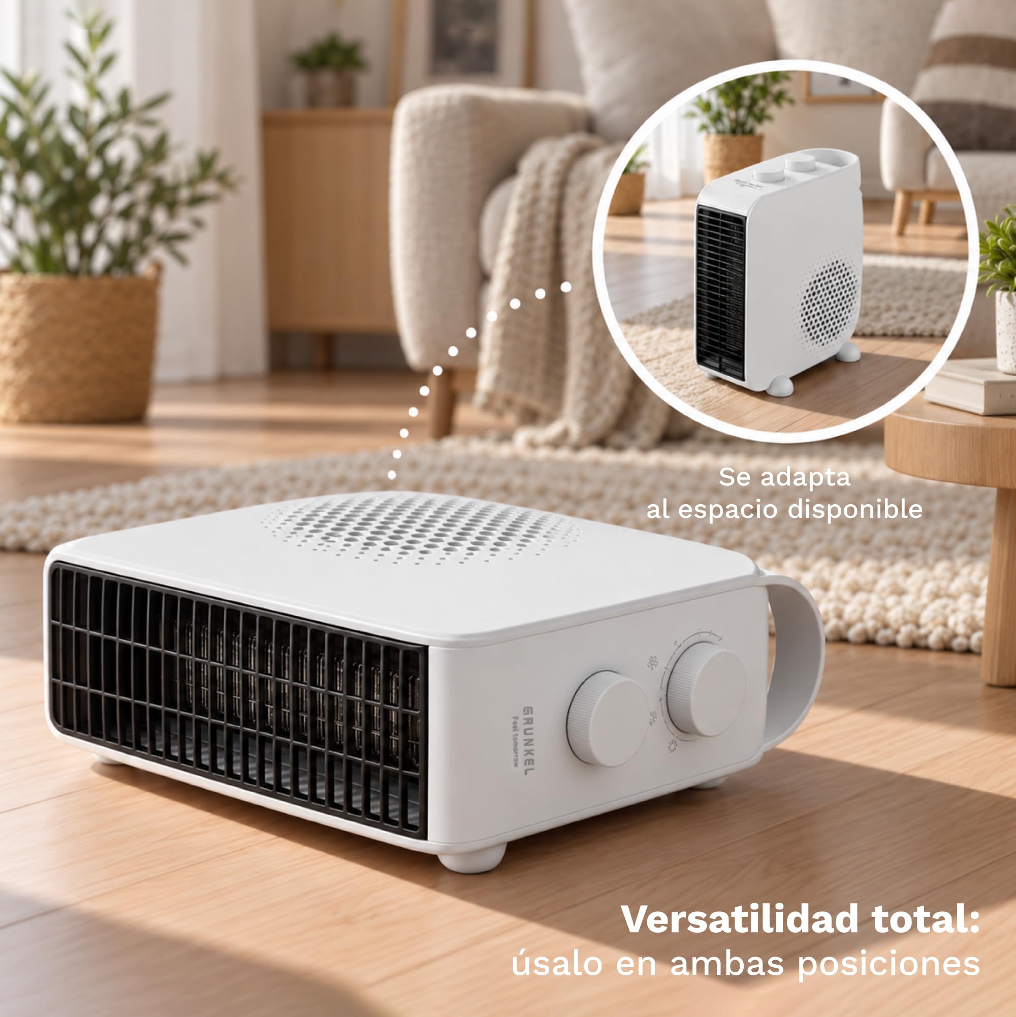 GRUNKEL Calefactor CF-2000DUAL 2000W con Termostato, Ventilador y Doble Posición - imagen 6