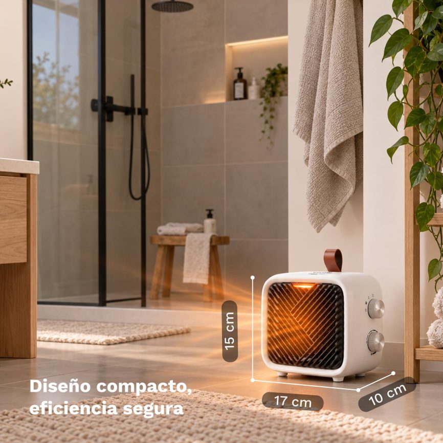 GRUNKEL Calefactor Cerámico CF-1500CM 1500W | 2 Potencias y Termostato Regulable - imagen 2