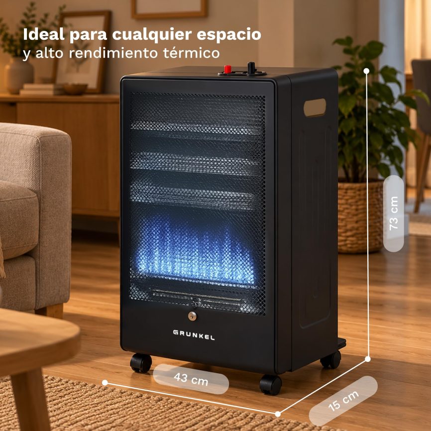GRUNKEL Estufa de gas plegable y portátil CT-HEAT42PLUS – Incluye regulador y conducto – 4200W - imagen 2