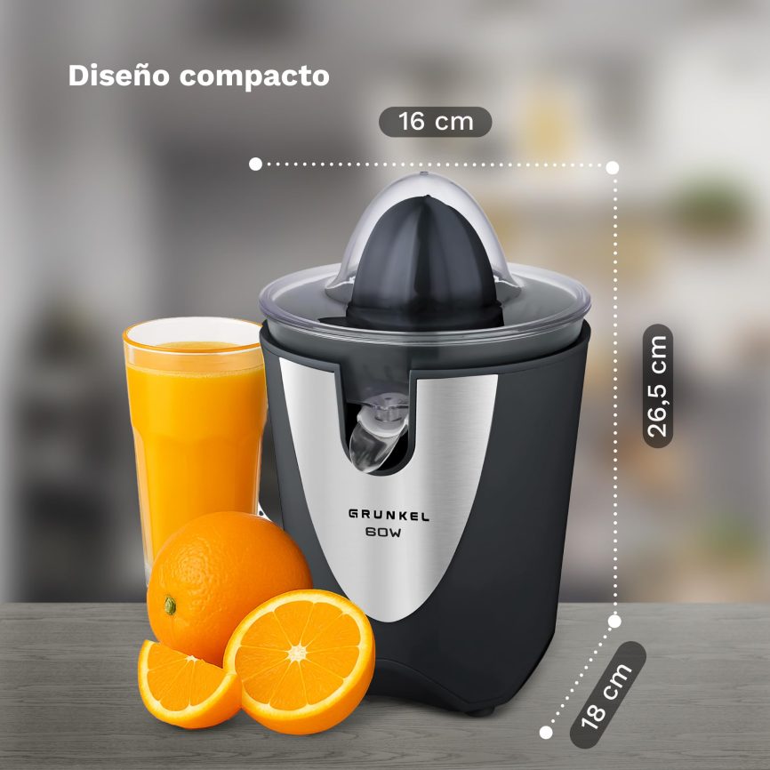 GRUNKEL Exprimidor de cítricos XP-VC60N 60W negro – inox - imagen 2