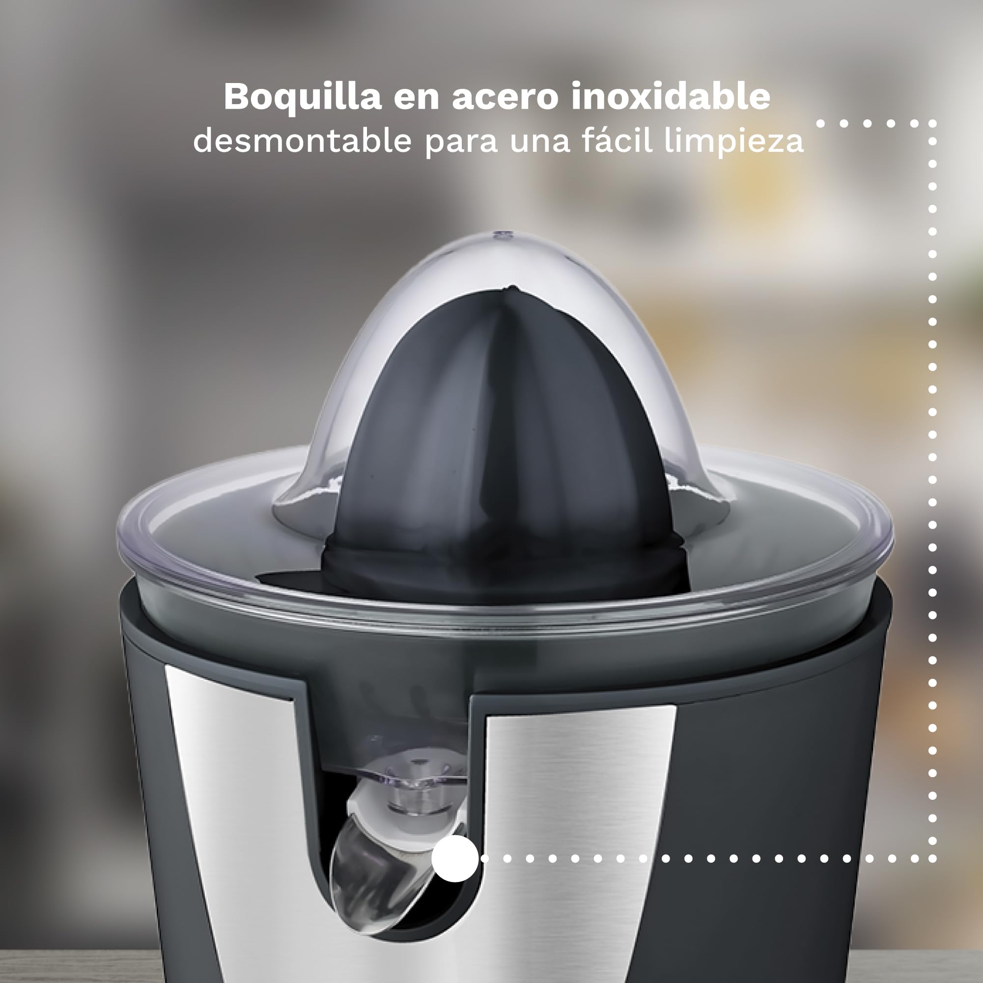 GRUNKEL Exprimidor de cítricos XP-VC60N 60W negro – inox - imagen 7