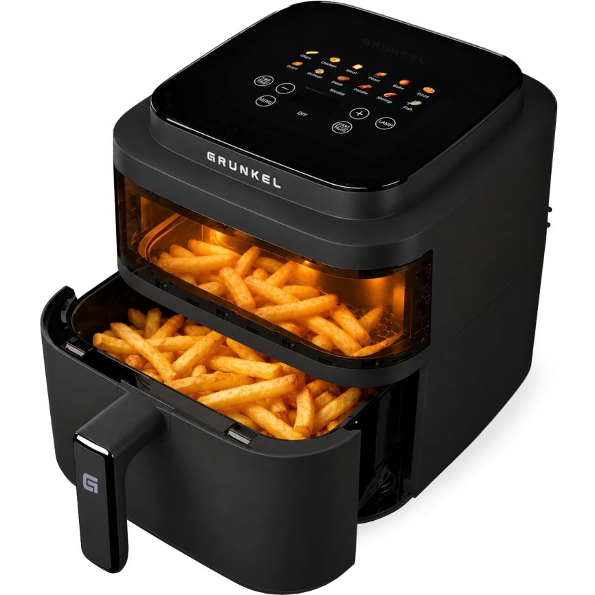 GRUNKEL Freidora de aire BLACKLIGHTFRYER de 6L y 1400W negra