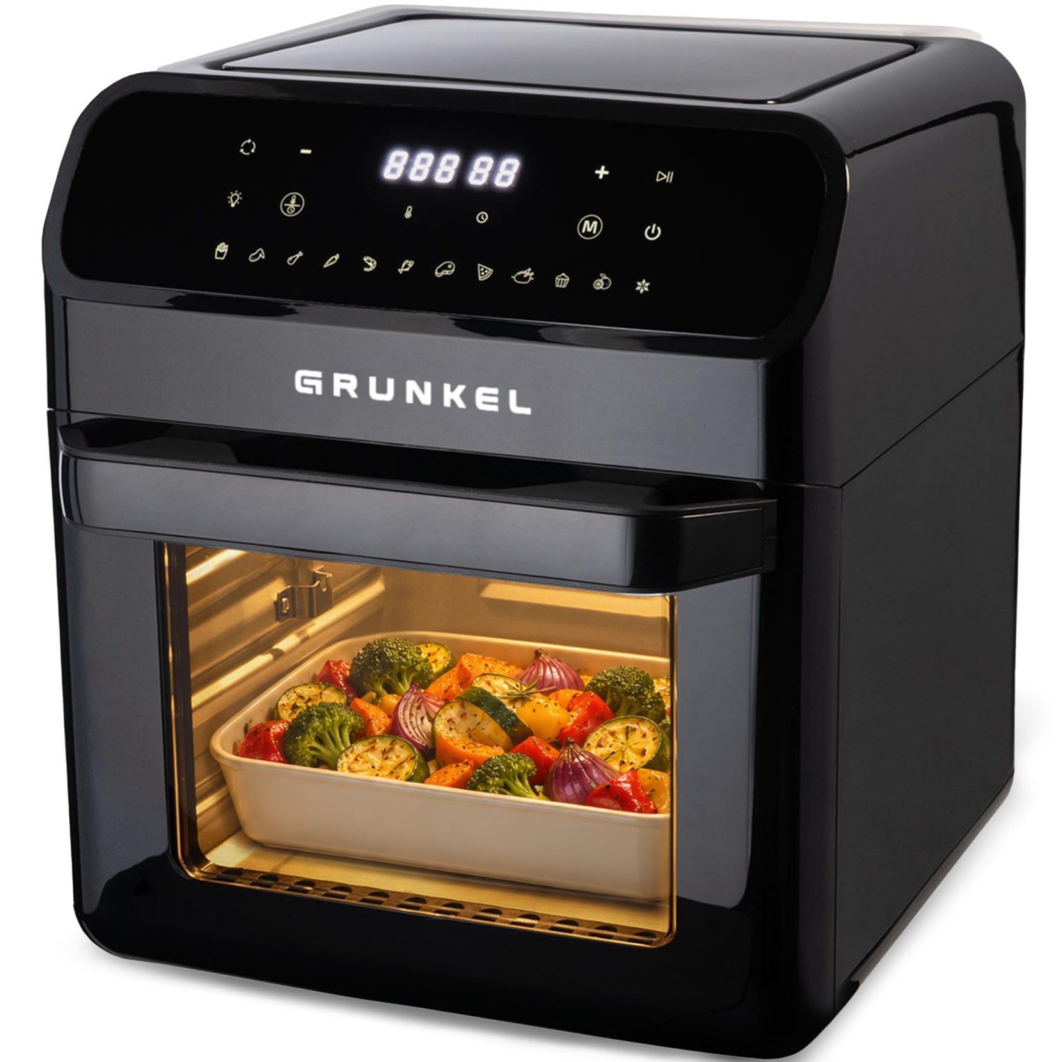 GRUNKEL Freidora de aire BLACKFRYEROVEN de 12L y 1500W negra