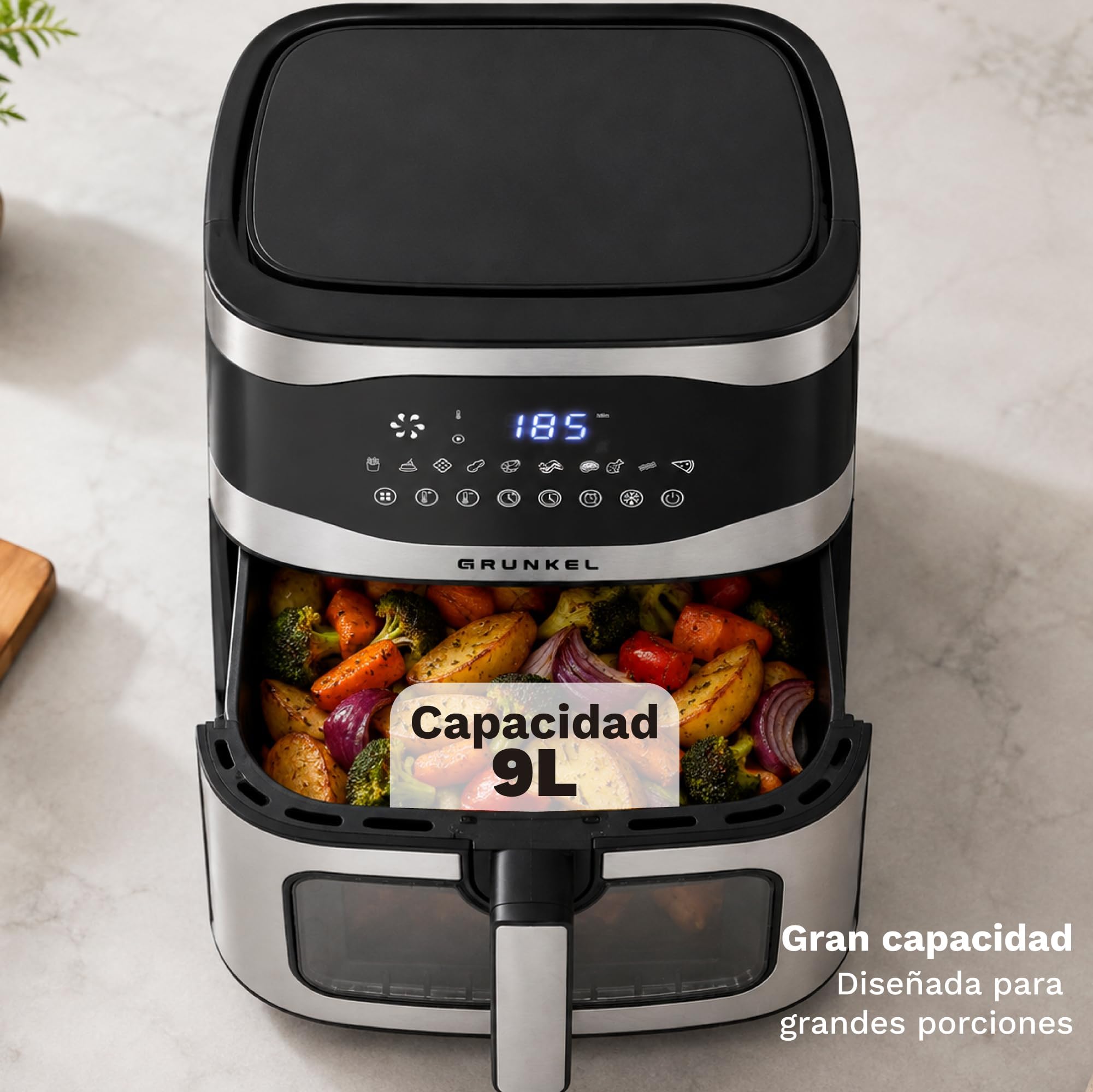 GRUNKEL Freidora de aire MAXISTEELFRYER de 9L y 2200W - imagen 5