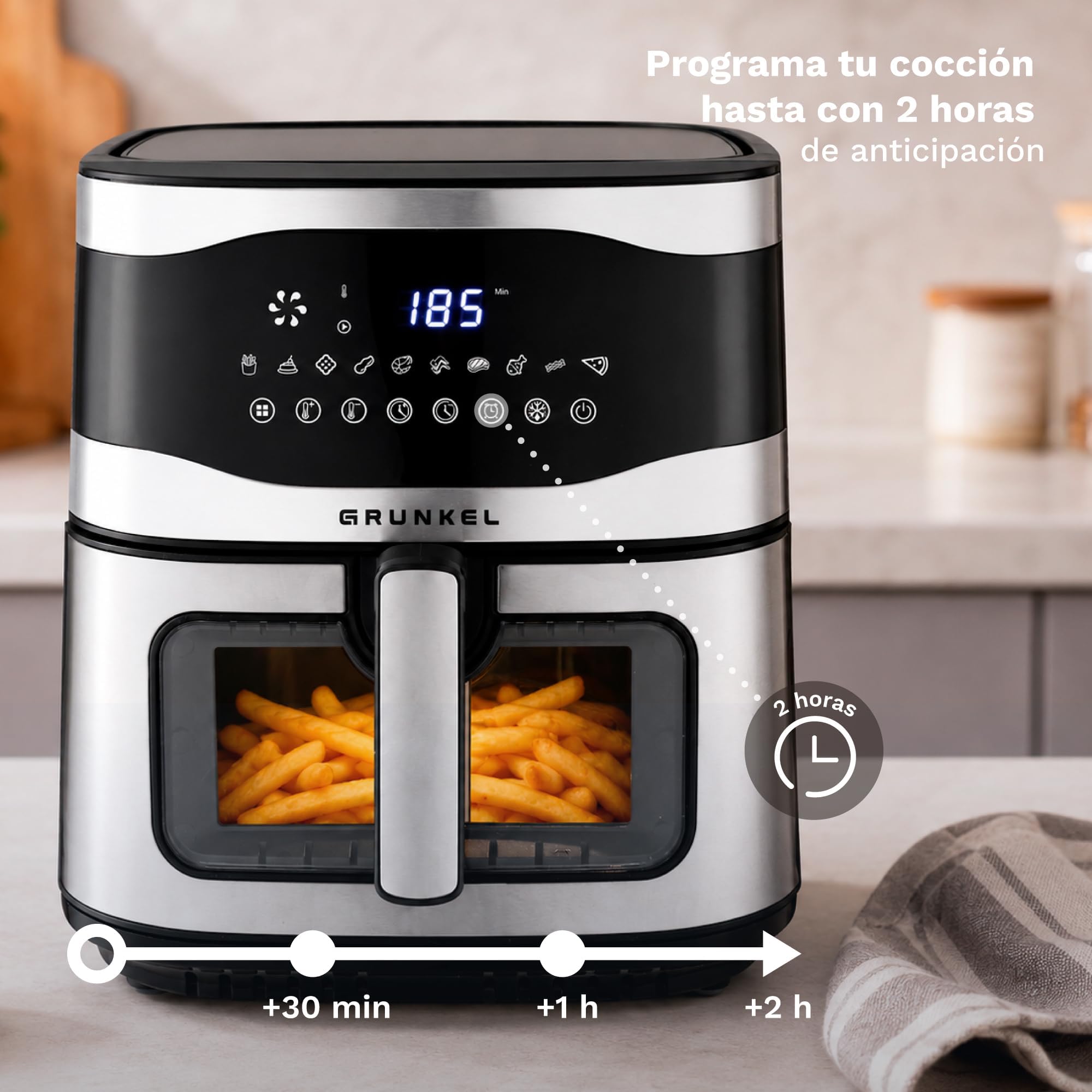 GRUNKEL Freidora de aire MAXISTEELFRYER de 9L y 2200W - imagen 6