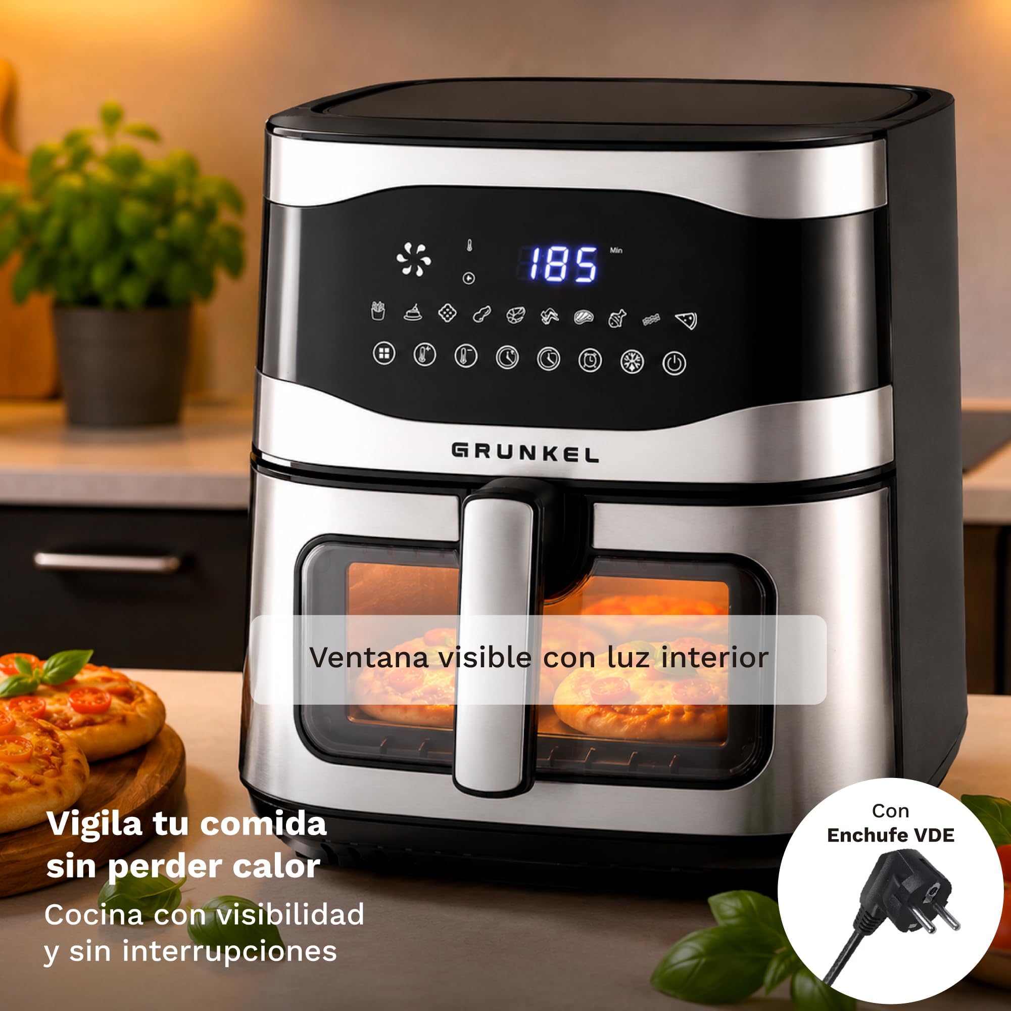 GRUNKEL Freidora de aire MAXISTEELFRYER de 9L y 2200W - imagen 7