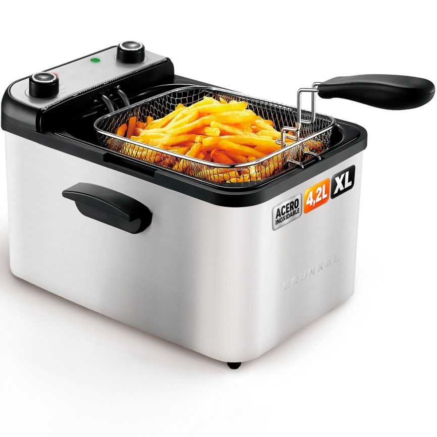 GRUNKEL Freidora de aceite MAXIFRYPRO de 4,2L de capacidad y 3000W