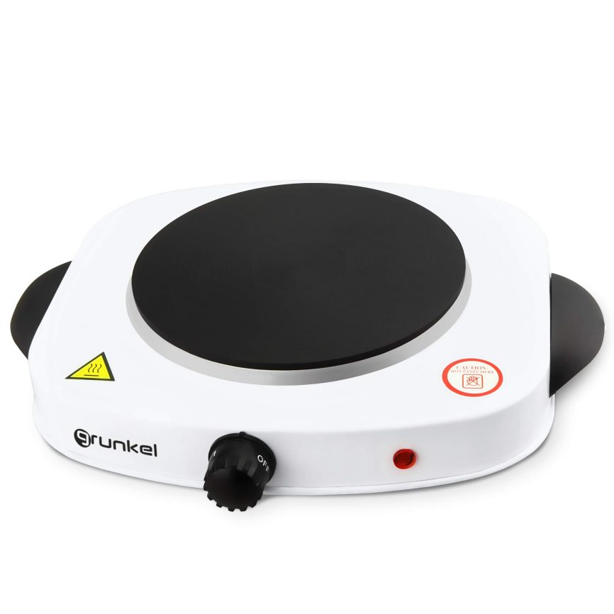 GRUNKEL Hornillo eléctrico EHP-118 – Con 1500W – Blanco
