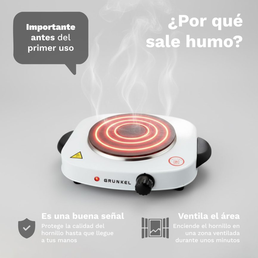 GRUNKEL Hornillo eléctrico EHP-118 – Con 1500W – Blanco - imagen 2