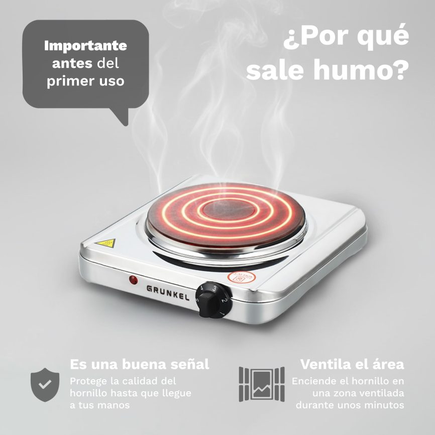GRUNKEL Hornillo eléctrico EHP-118INOX – Con 1500W – Acero inoxidable - imagen 2