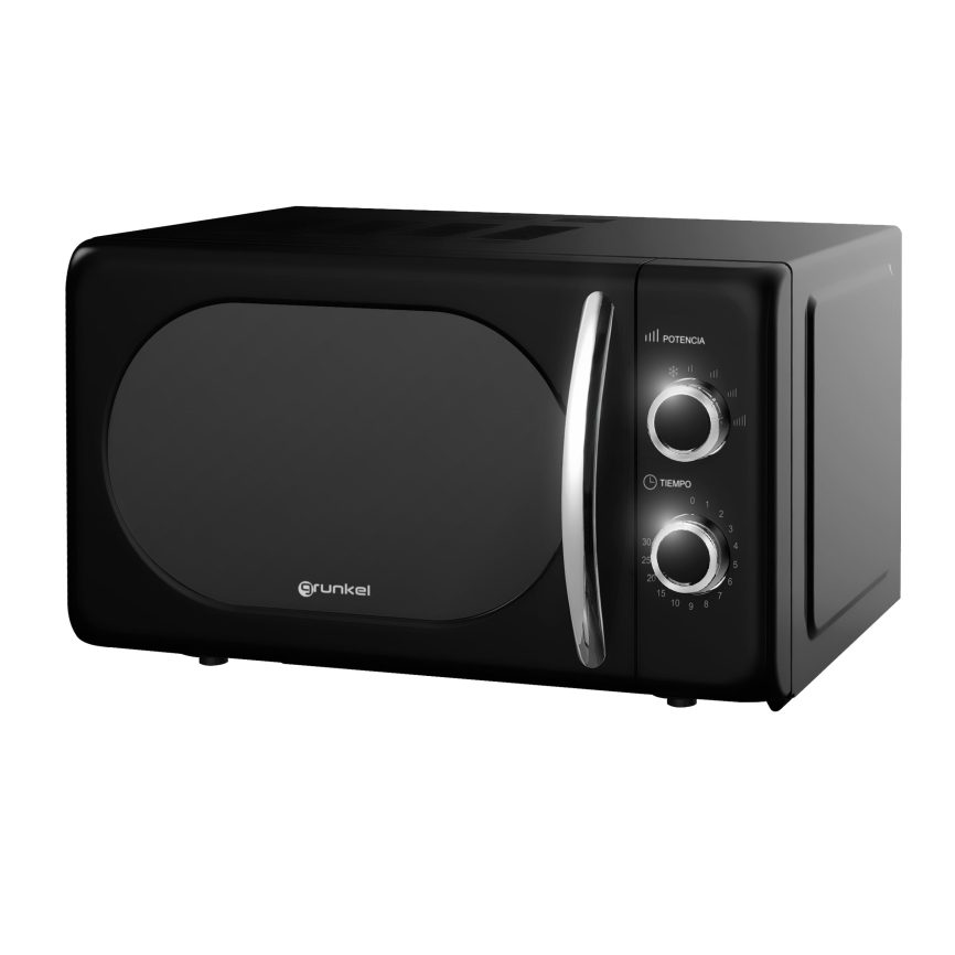 GRUNKEL Microondas vintage MW-20NEGRO – 20L de capacidad – 700W – Negro