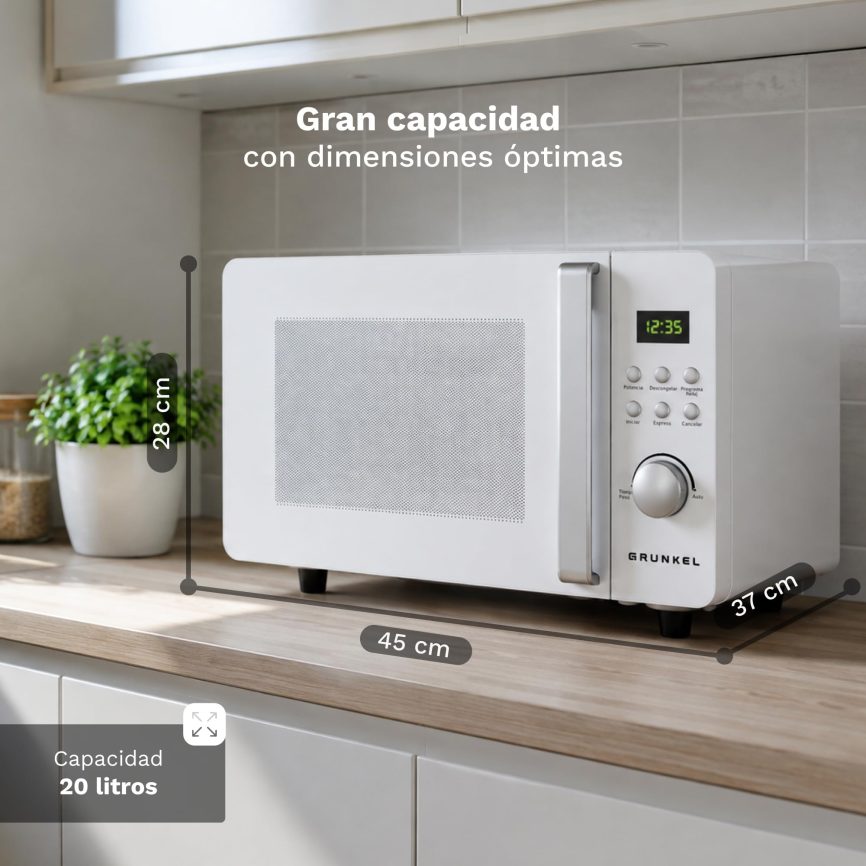 GRUNKEL Microondas MWD-20FLAT de 20L con 700W - imagen 2