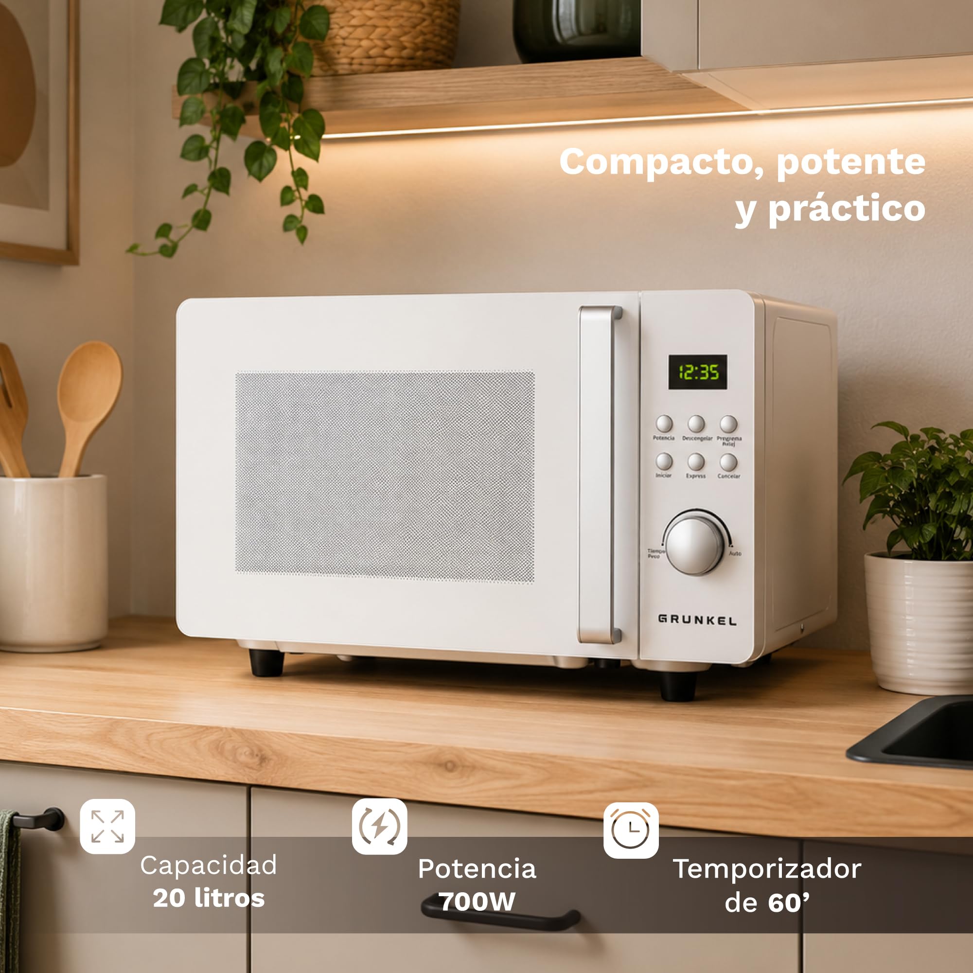 GRUNKEL Microondas MWD-20FLAT de 20L con 700W - imagen 3