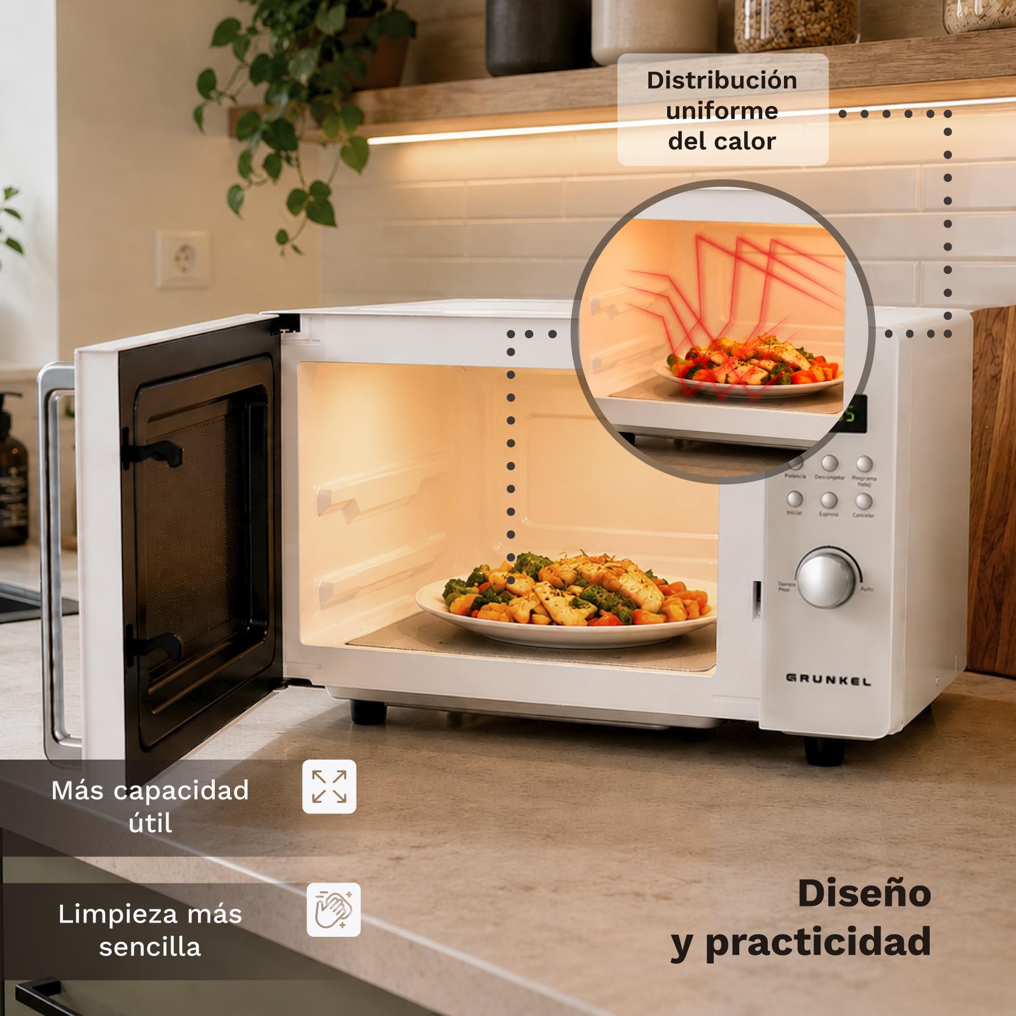 GRUNKEL Microondas MWD-20FLAT de 20L con 700W - imagen 8