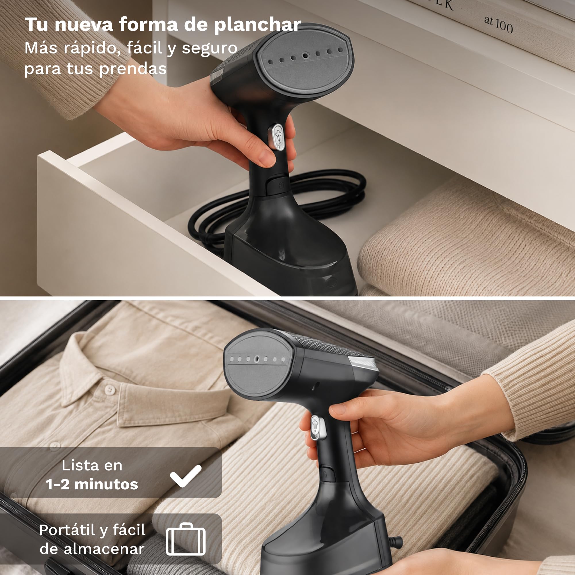 GRUNKEL Plancha de vapor vertical PV-1600GSO con 1600W de potencia y 310 ml de capacidad - imagen 6