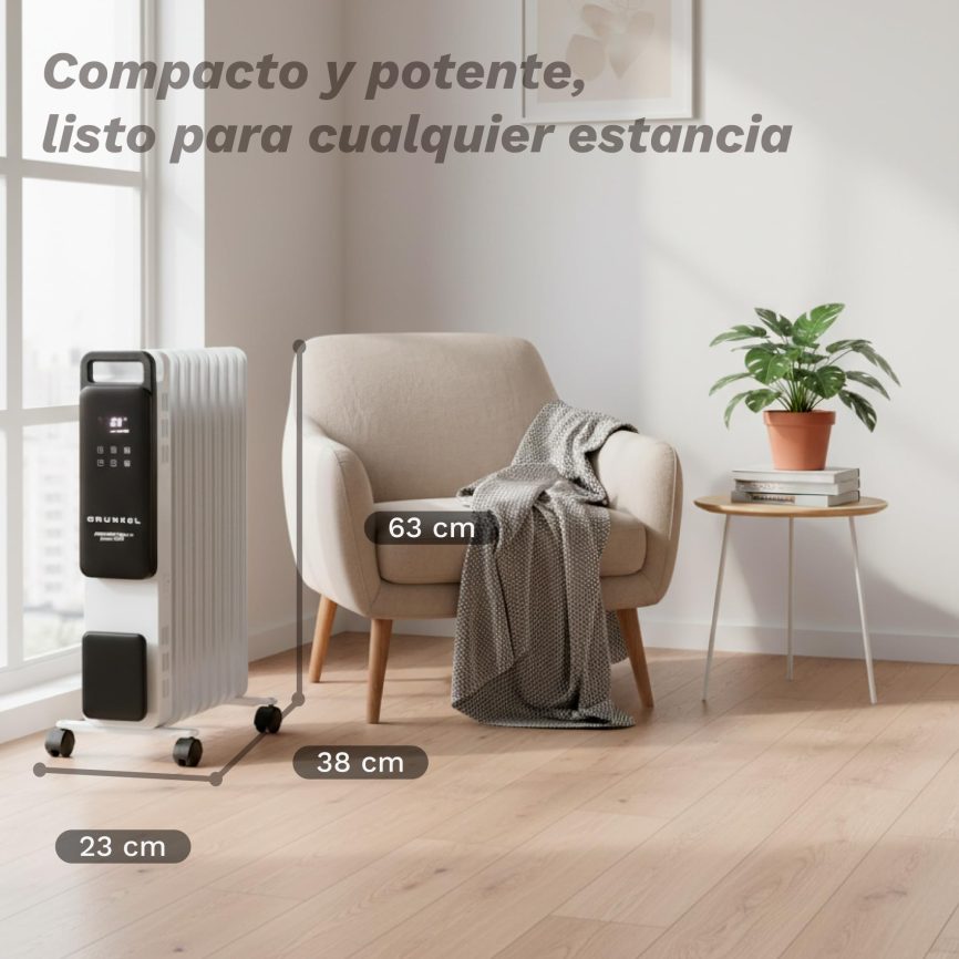 GRUNKEL Radiador de Aceite Digital RD-2000PRO 2000W | WiFi, App y Temporizador 24H - imagen 2