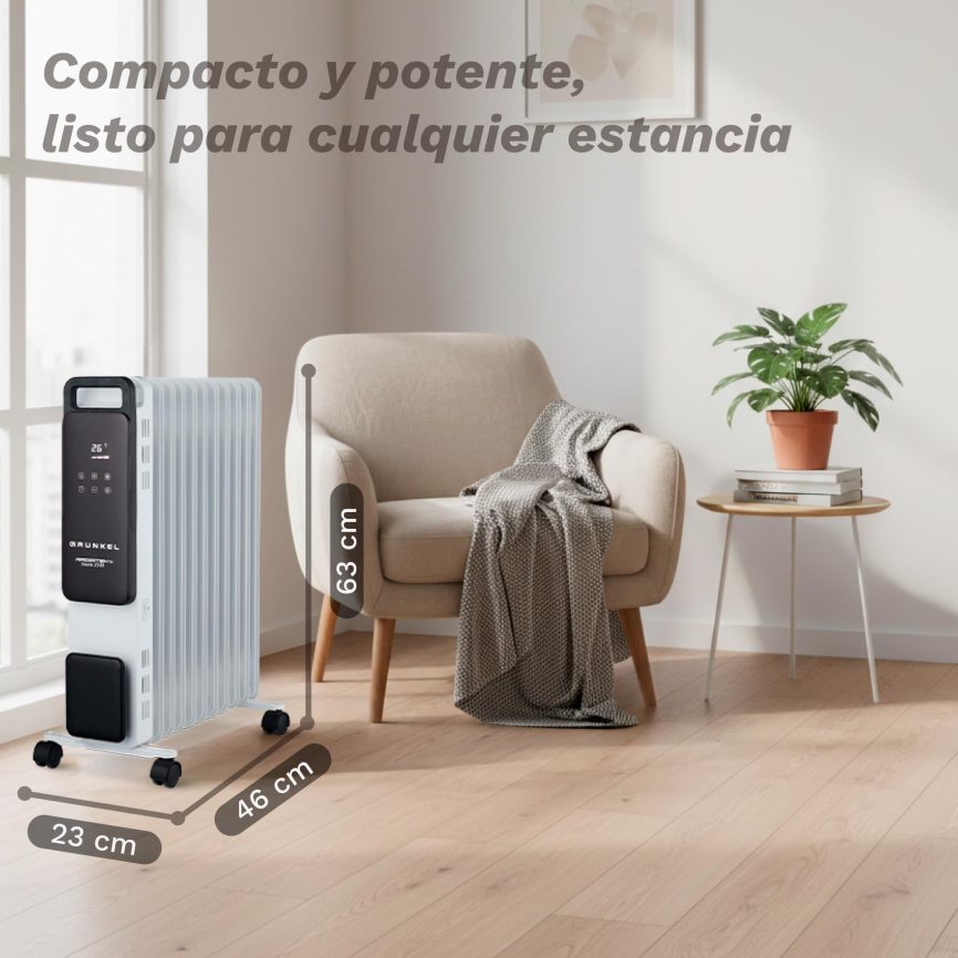 GRUNKEL Radiador de Aceite Digital RD-2500PRO 2500W | WiFi, App y Temporizador 24H - imagen 2