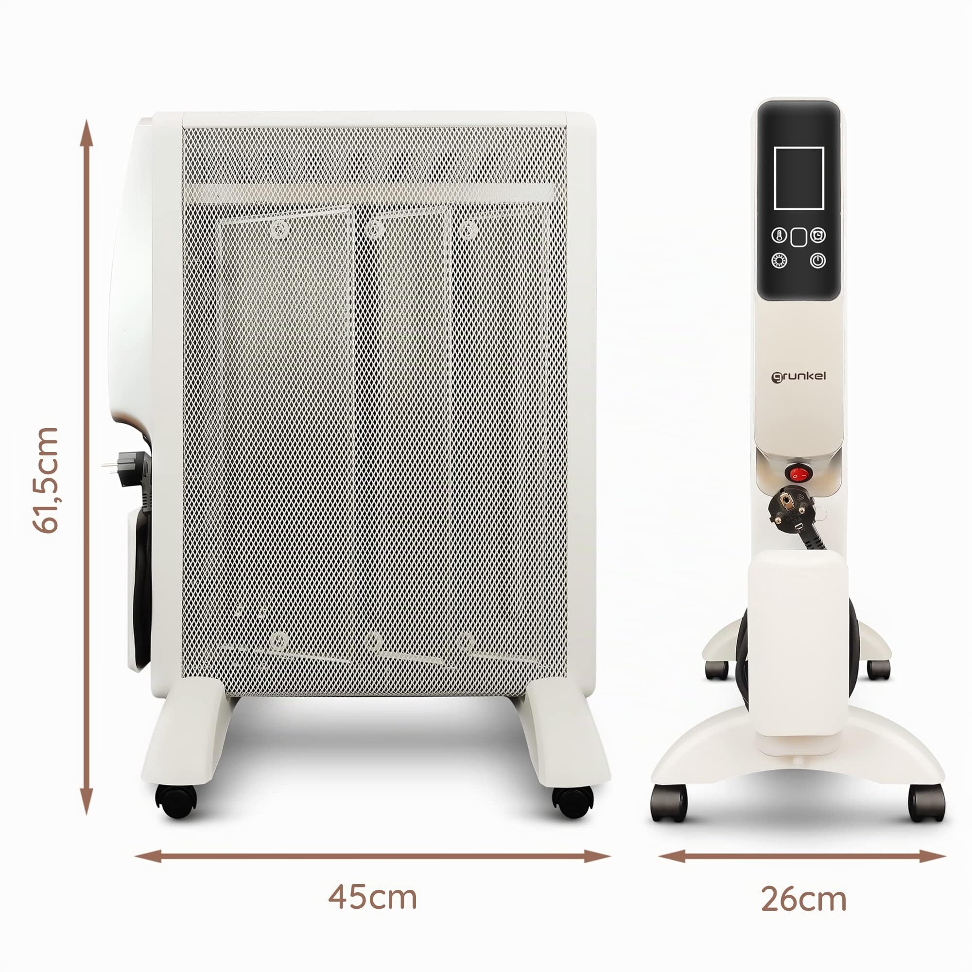 GRUNKEL Radiador de Mica de 3 elementos RMC-1500 de 1500W Blanco - imagen 2