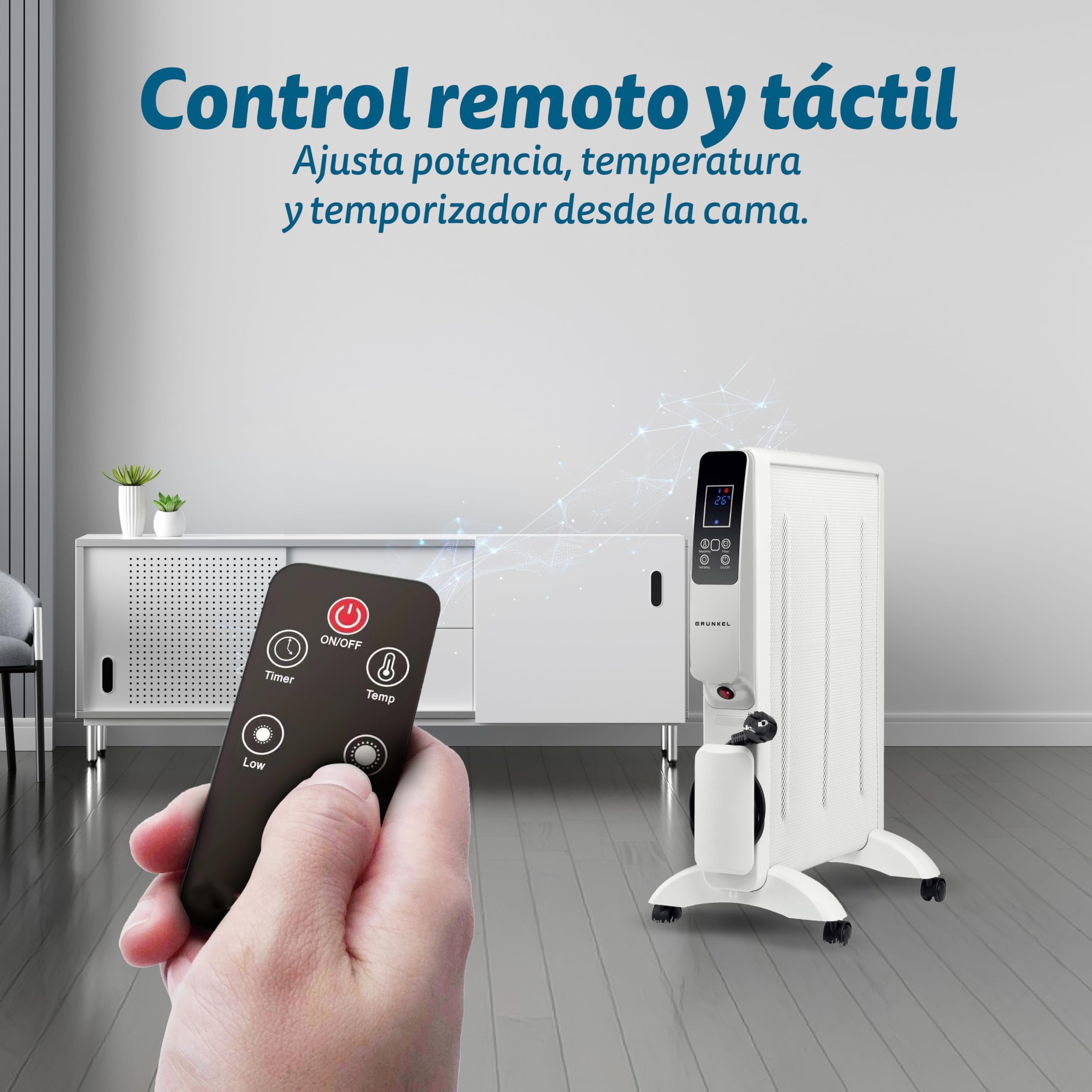 GRUNKEL Radiador de Mica de 3 elementos RMC-1500 de 1500W Blanco - imagen 7