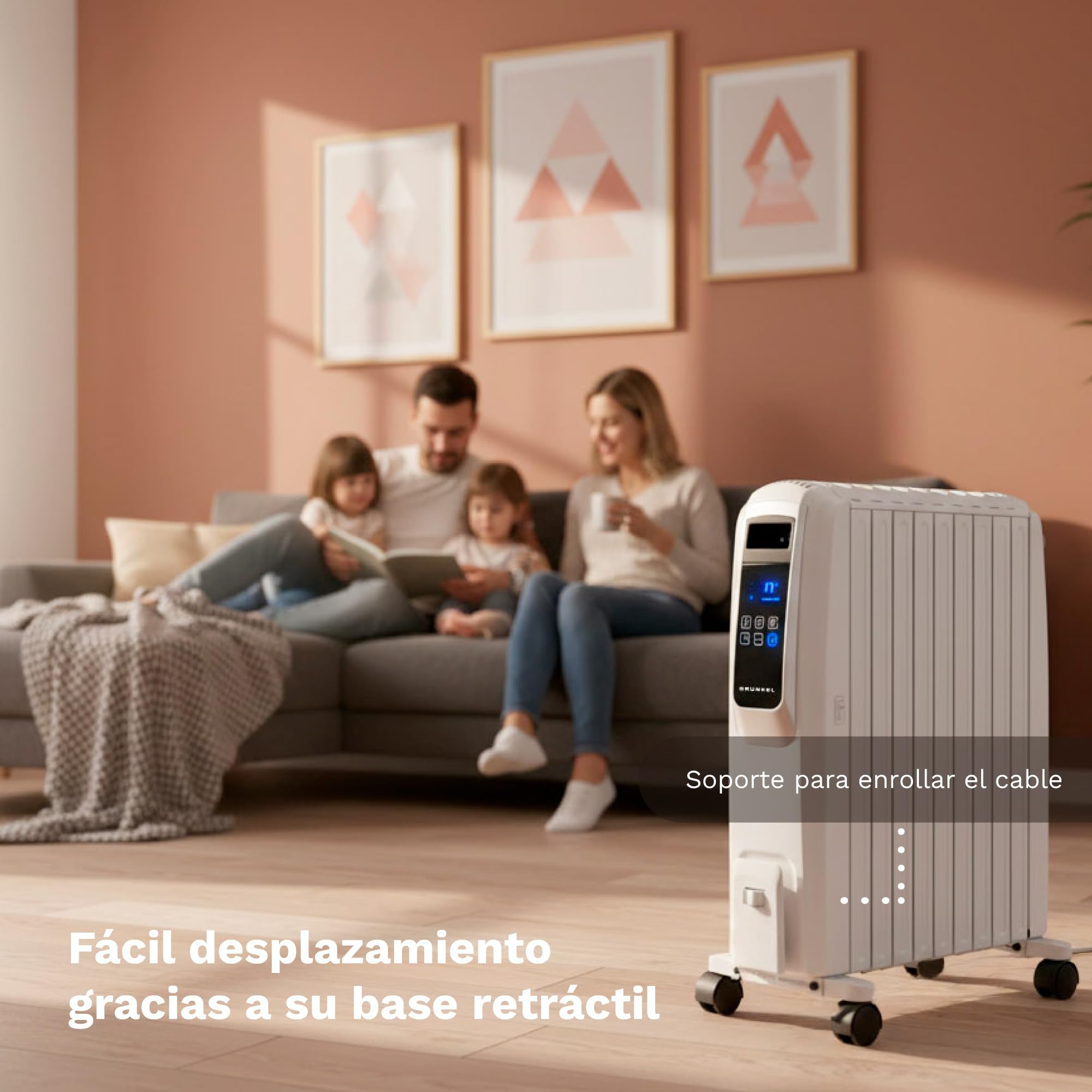 GRUNKEL Radiador digital de aceite RAC-10PIROSDIGITAL – Mando a distancia – 2500W – Blanco - imagen 7