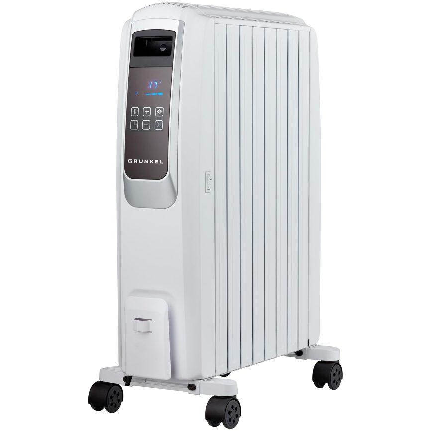 GRUNKEL Radiador digital de aceite RAC-8PIROSDIGITAL – Mando a distancia – 2000W – Blanco