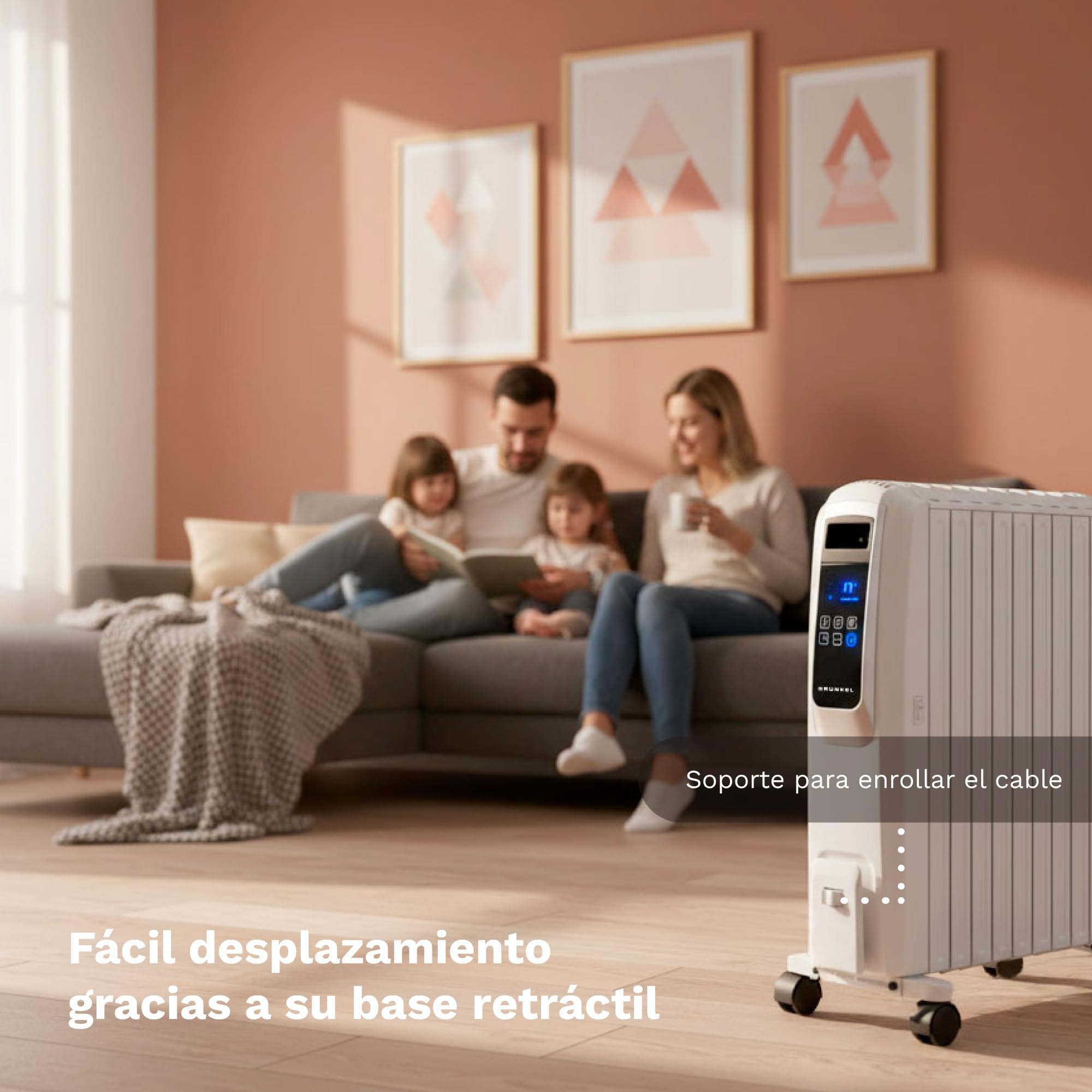 GRUNKEL Radiador digital de aceite RAC-8PIROSDIGITAL – Mando a distancia – 2000W – Blanco - imagen 8