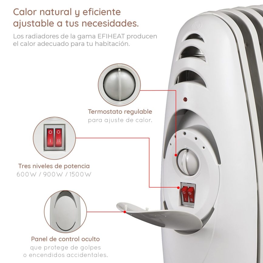 GRUNKEL Radiador de Aceite RAC-7EFIHEAT 1500W | 7 Elementos y 3 Potencias - imagen 2