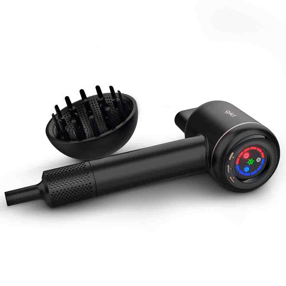 GRUNKEL Secador de pelo iónico profesional ONYX SMART con 1600W Negro