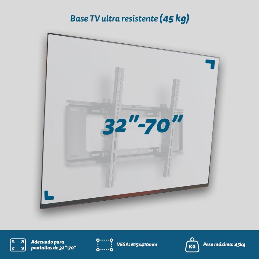 GRUNKEL Soporte de TV fijo SP-61X50FX para tv 32″-80″ hasta 75kg y VESA hasta 615x410mm - imagen 2