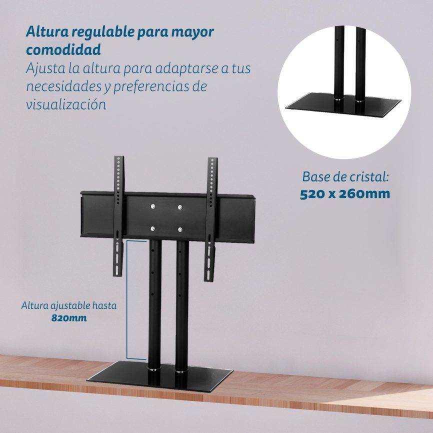 GRUNKEL Soporte de pie para TV SP-BASE para tv 32″-70″ hasta 75kg y VESA hasta 605x400mm - imagen 2
