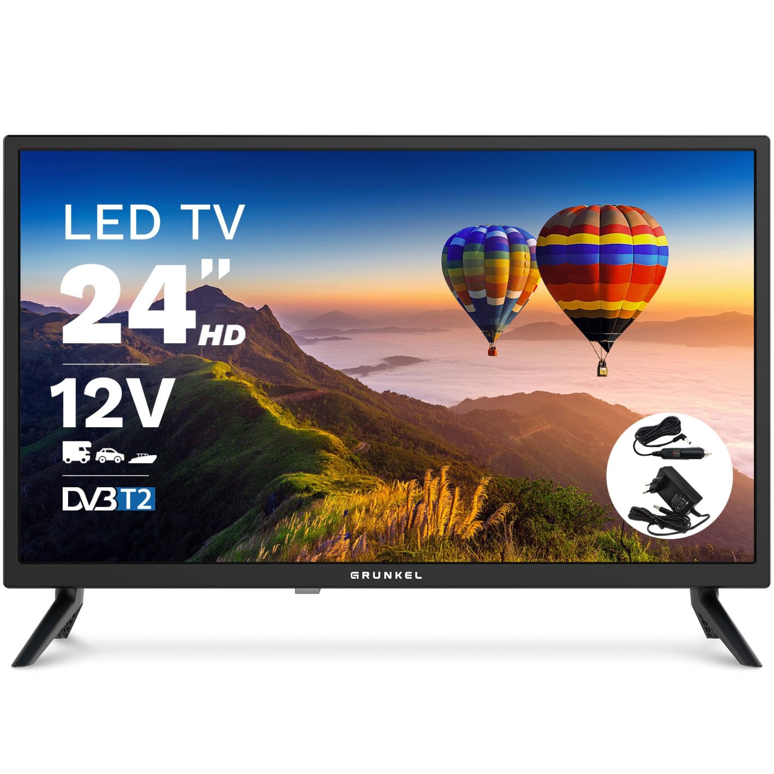GRUNKEL Televisor LED-24IV2 de 24″ – Con Panel HD Ready y Sintonizador TDT – Negro