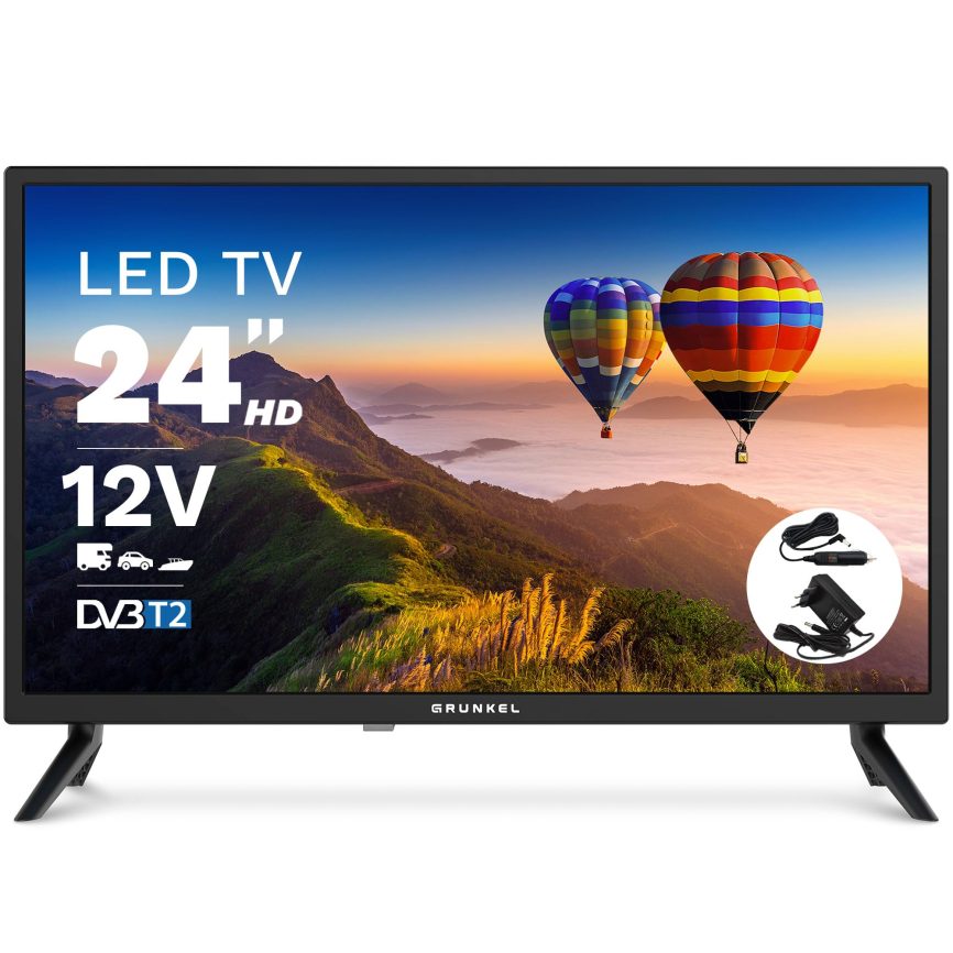 GRUNKEL Televisor LED-24IV2 de 24″ – Con Panel HD Ready y Sintonizador TDT – Negro