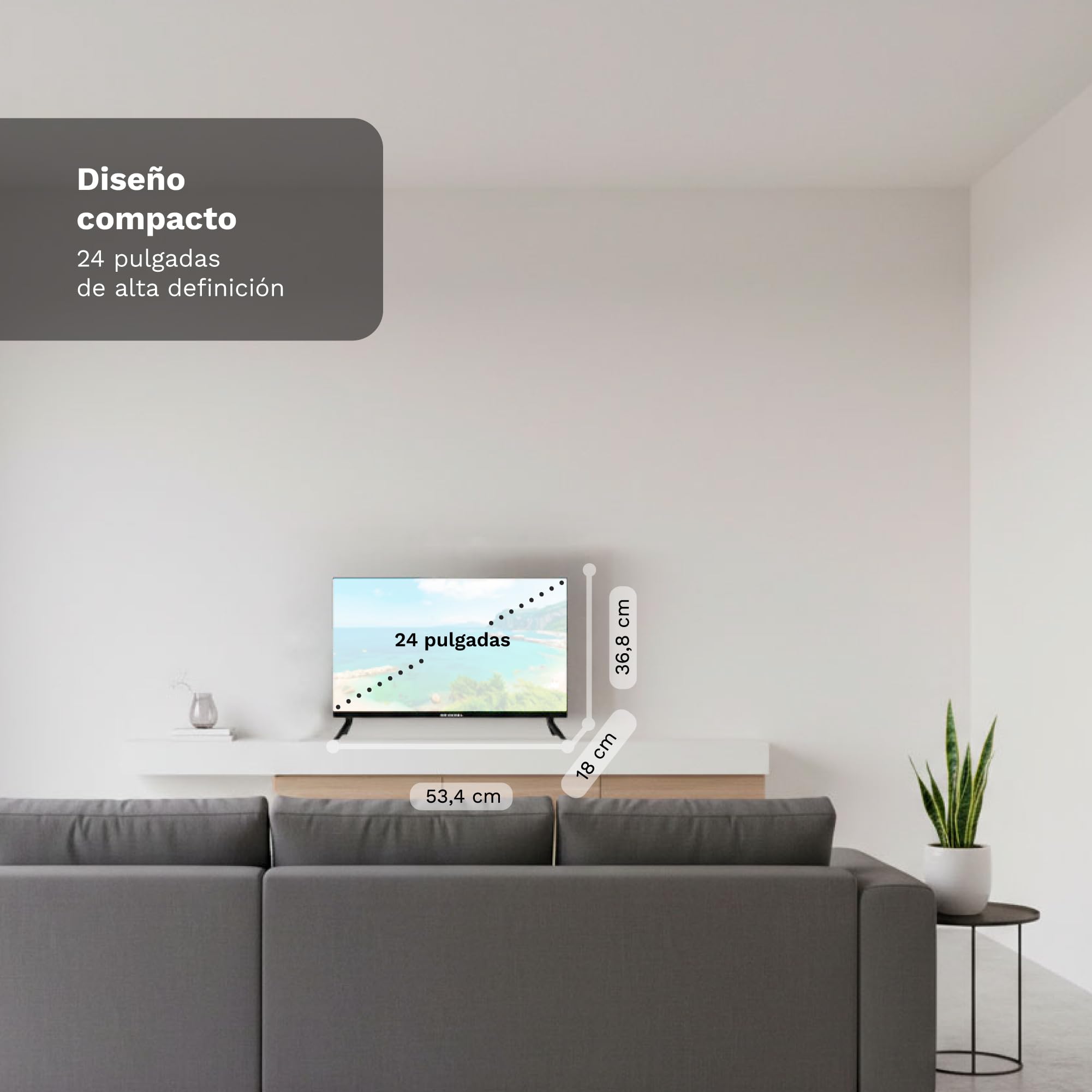 GRUNKEL Smart TV LED LED-246WB12V 24″ | HD, webOS y Entrada 12V - imagen 2