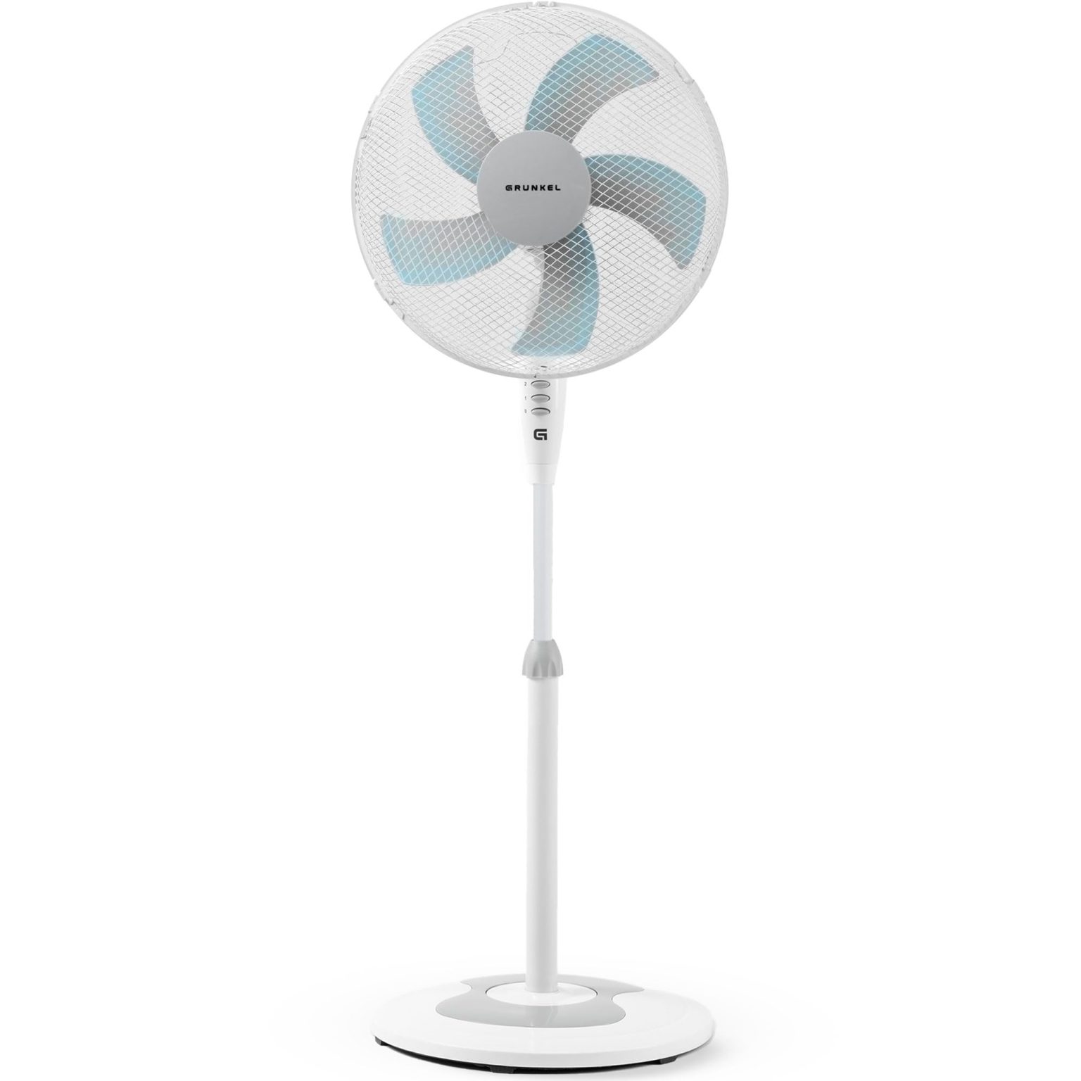 GRUNKEL Ventilador de Pie FAN-165R – Base redonda – 50W – Blanco