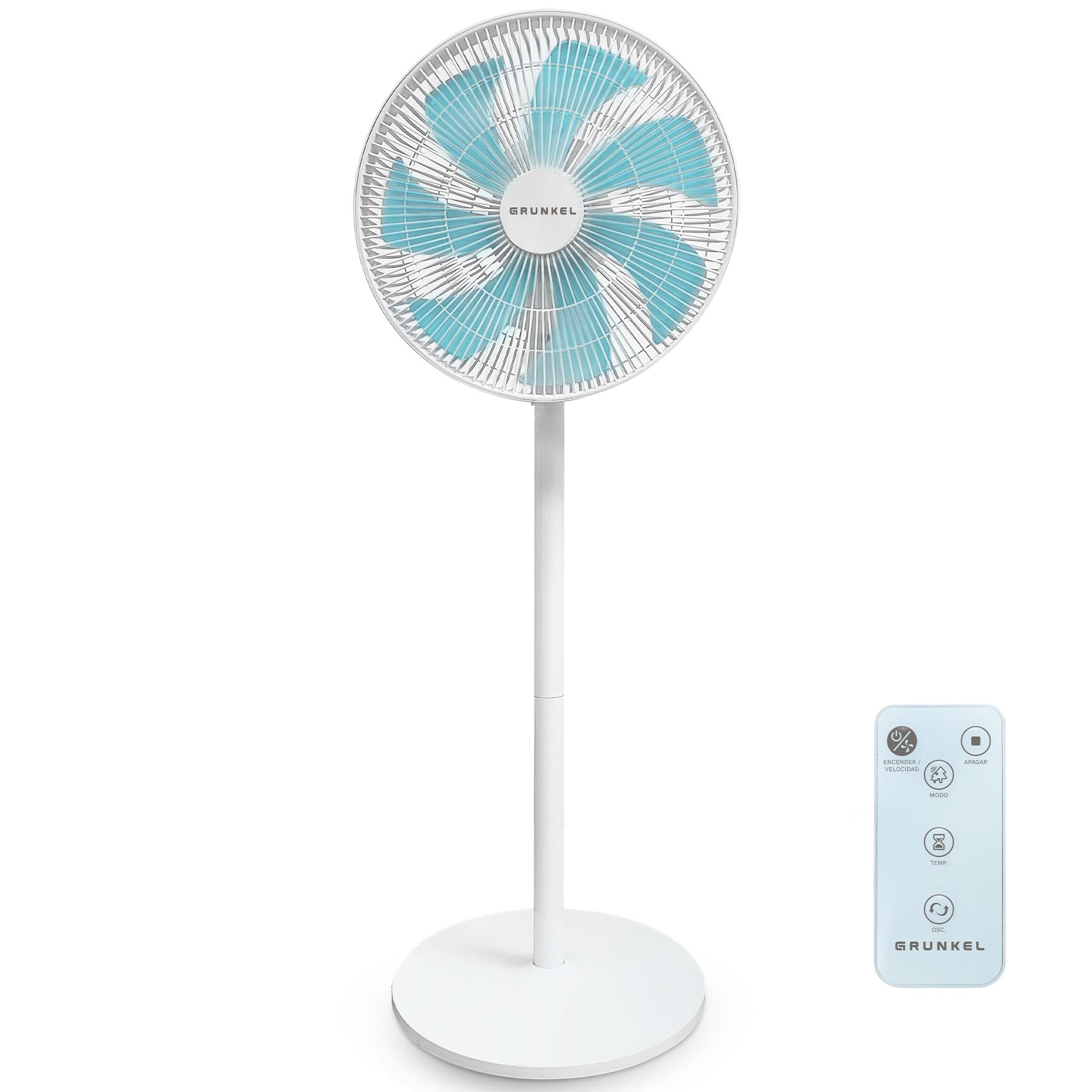 GRUNKEL Ventilador de Pie Silencioso FS-14PR con 12 Velocidades
